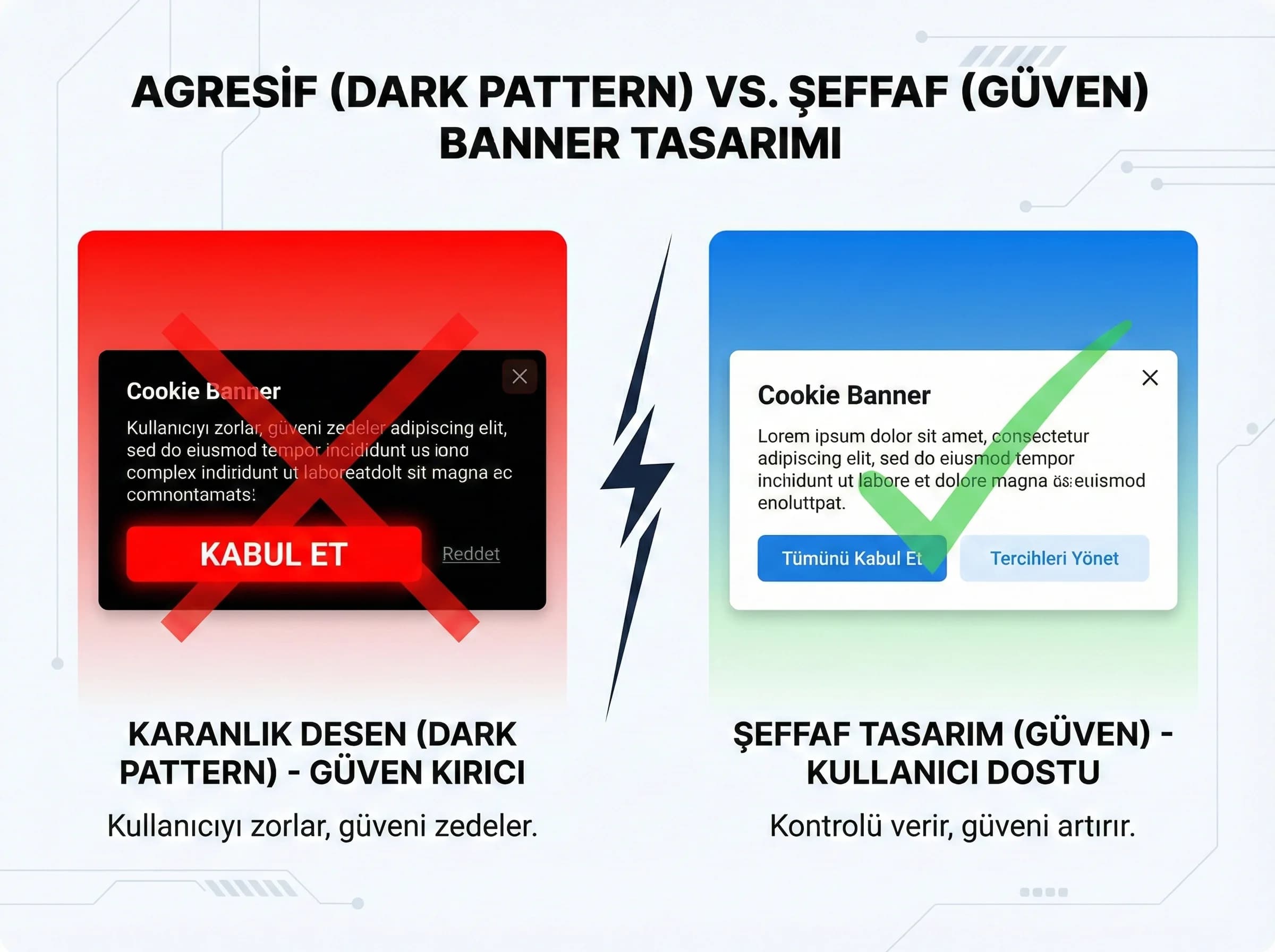Cookie banner tasarımına geçiş bölüm ayırıcı görseli