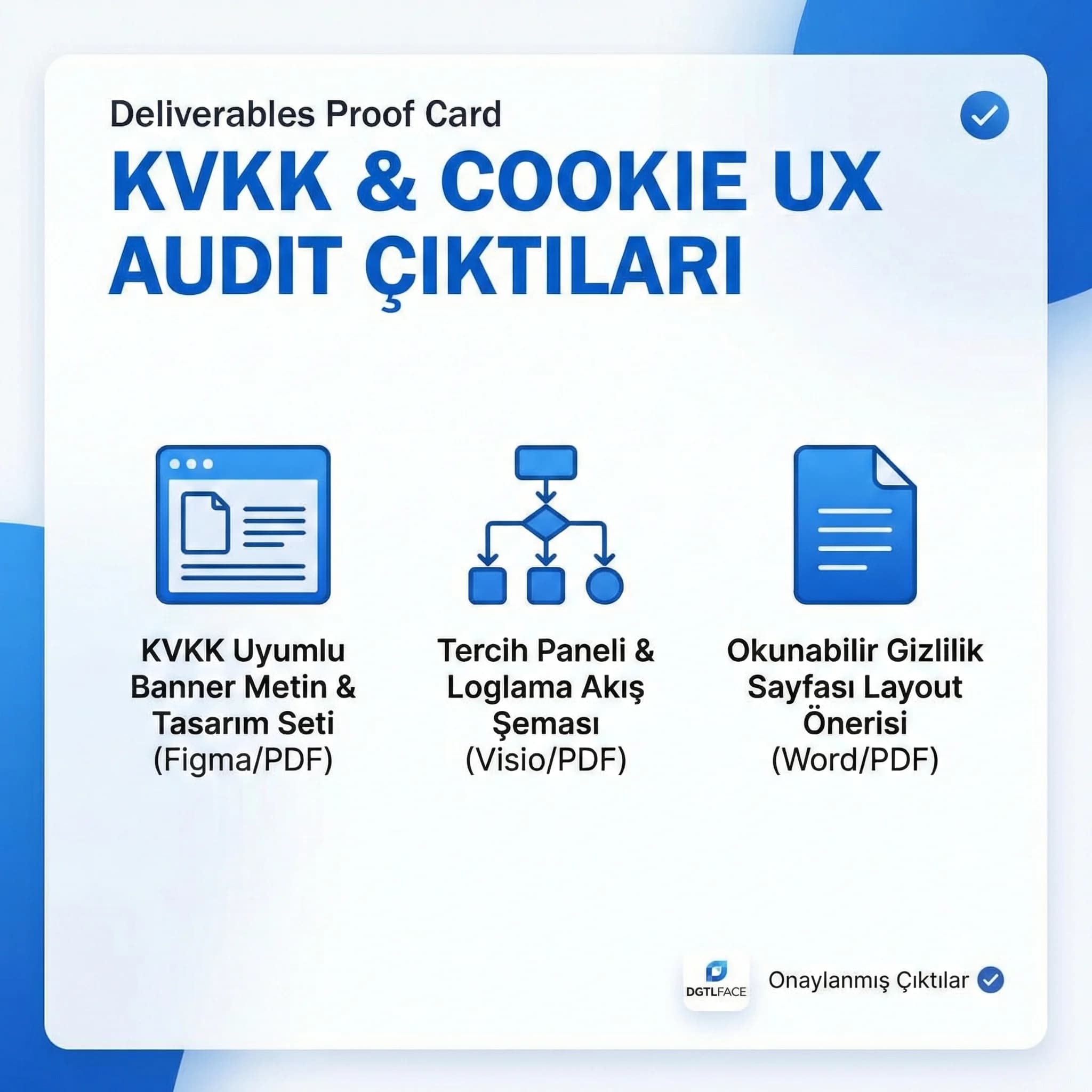 KVKK & cookie UX audit deliverables kanıt kartı