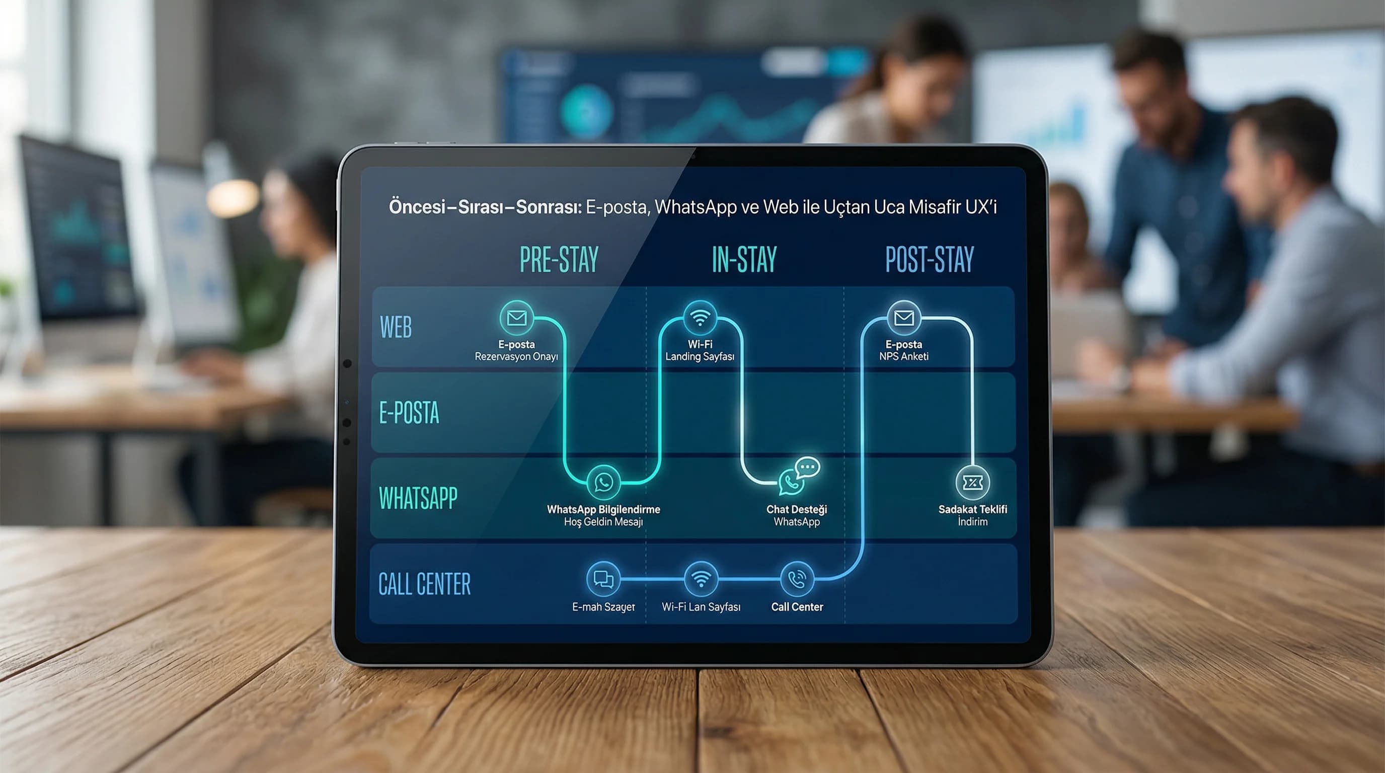 Konaklama sırasında Wi-Fi landing ve dijital dokunuşlar bölüm ayırıcı görseli