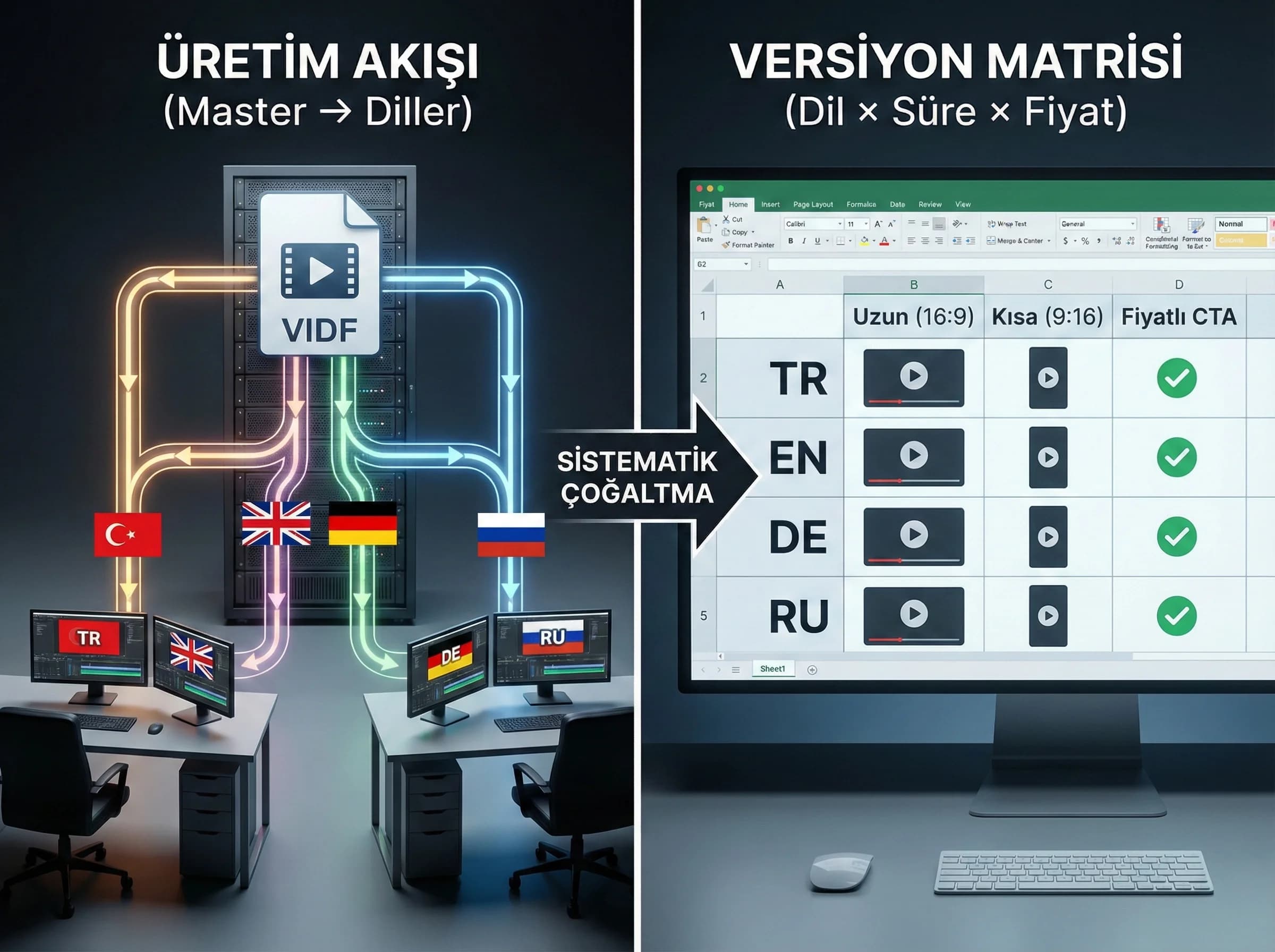TR EN DE RU çok dilli versiyonlama checklist kartı