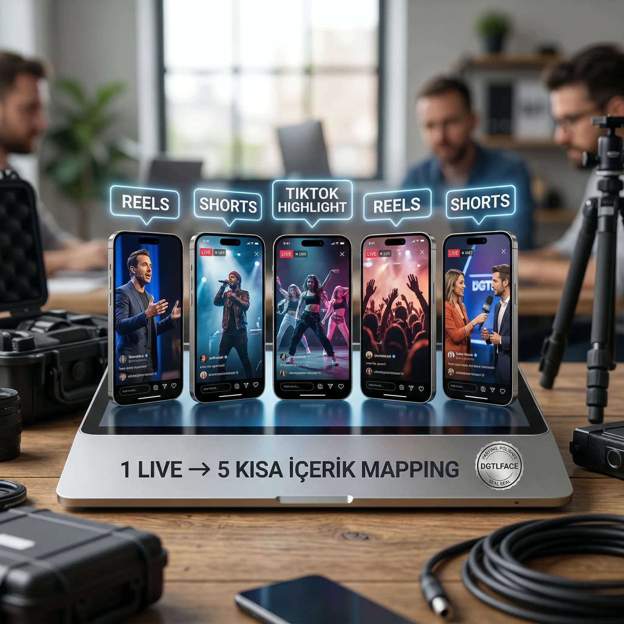 Live replay’den üretilmiş reels ve shorts örnekleri proof kartı