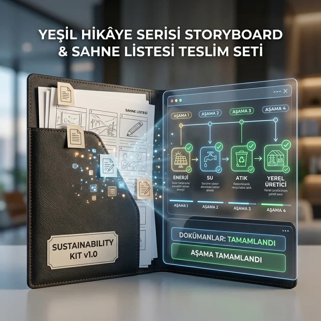 Yeşil hikâye serisi storyboard ve sahne listesi teslim seti proof kartı