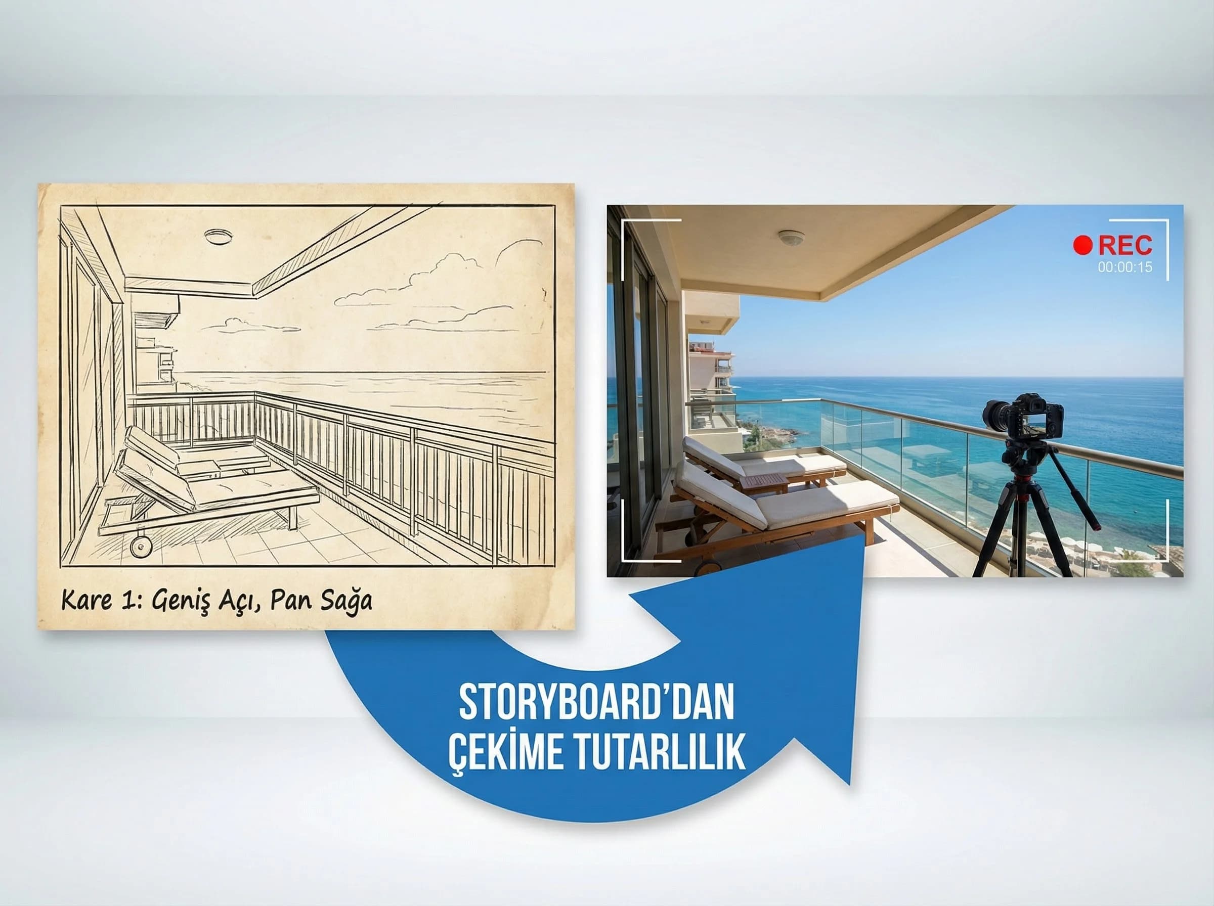 Storyboard ve çekim tutarlılığı bölüm geçiş görseli”
