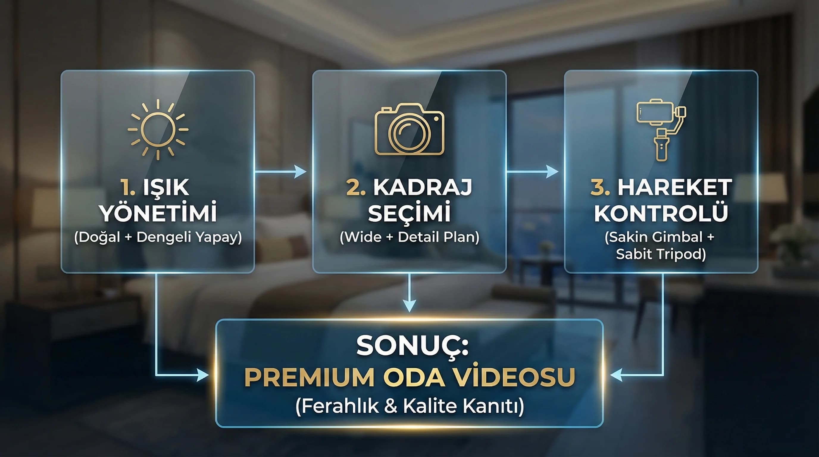 Işık-kadraj-hareket ilişkisini gösteren iç mekân çekim diyagramı