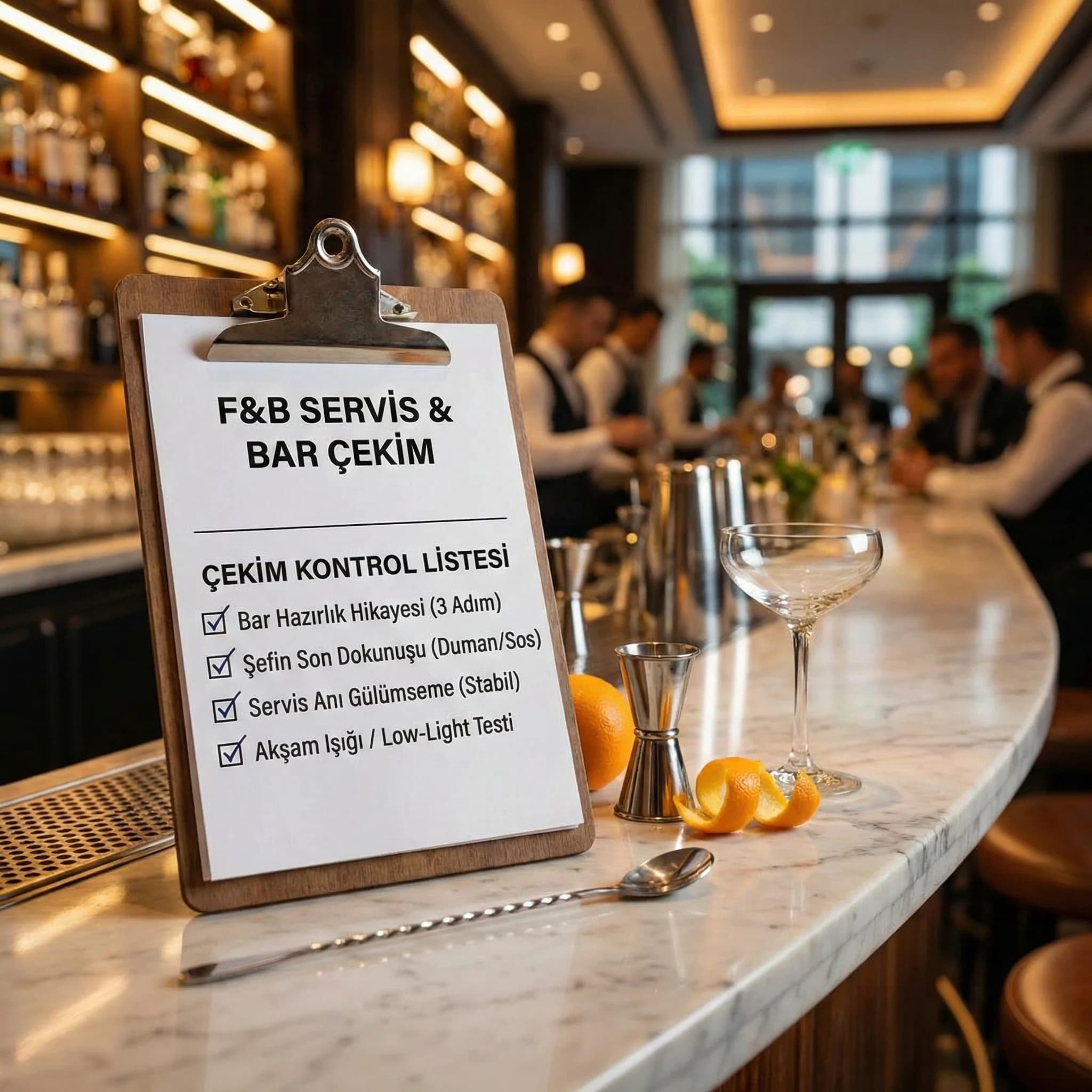 Close-up ve ortam plan dengesini anlatan F&B çekim diyagramı