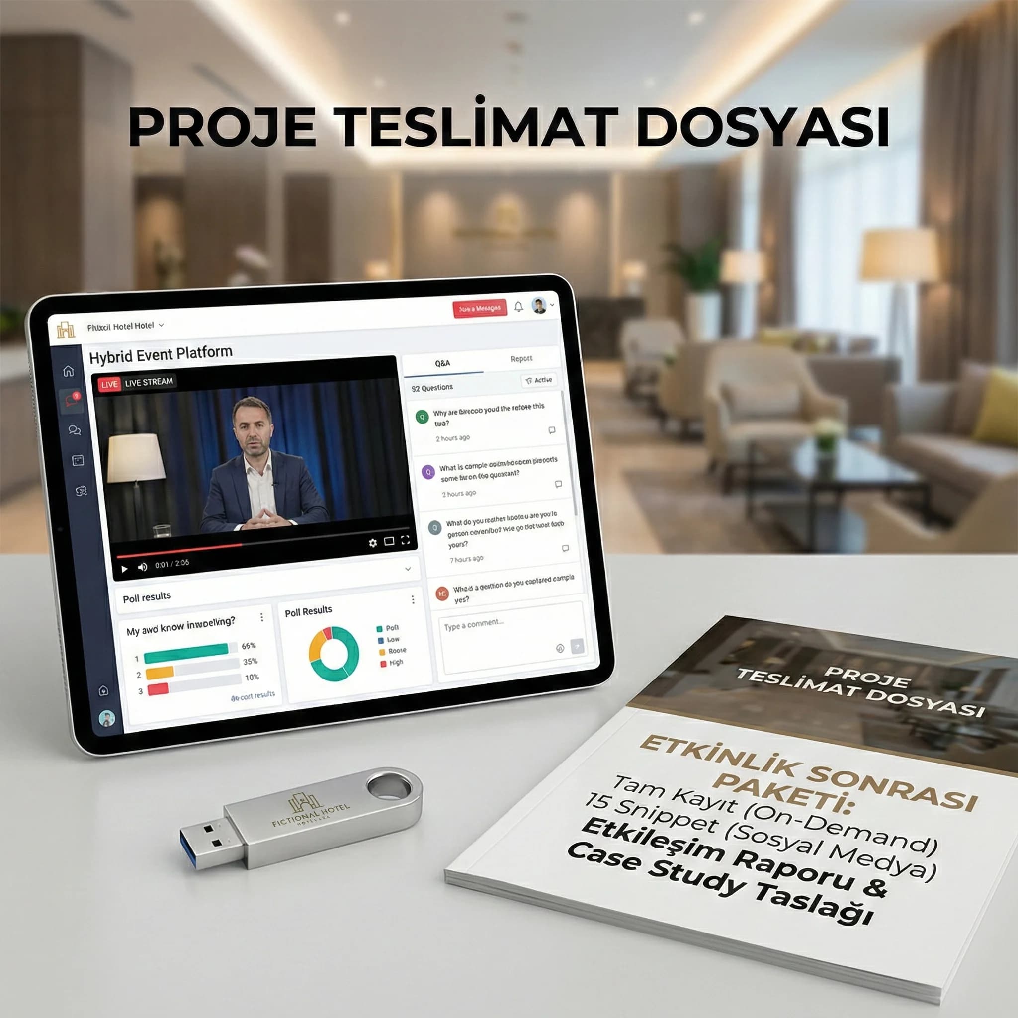 Online yayın arayüzü, Q&A ve on-demand deliverables proof kartı