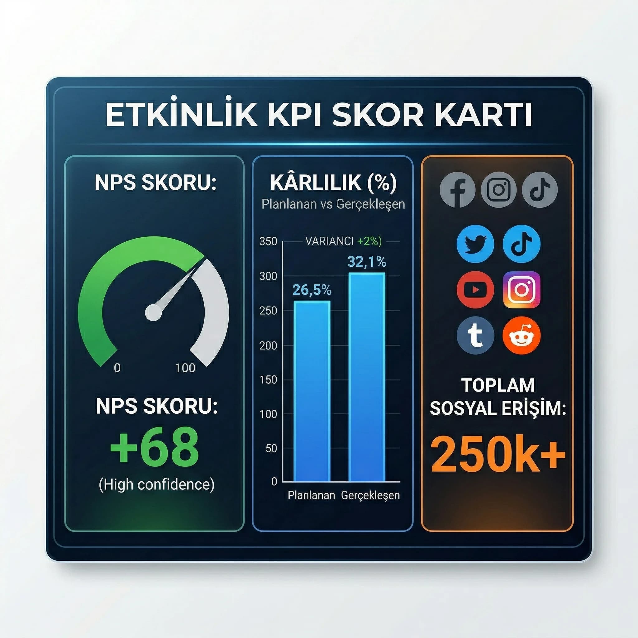 NPS, kârlılık ve sosyal etki KPI skor kartı otel etkinliği