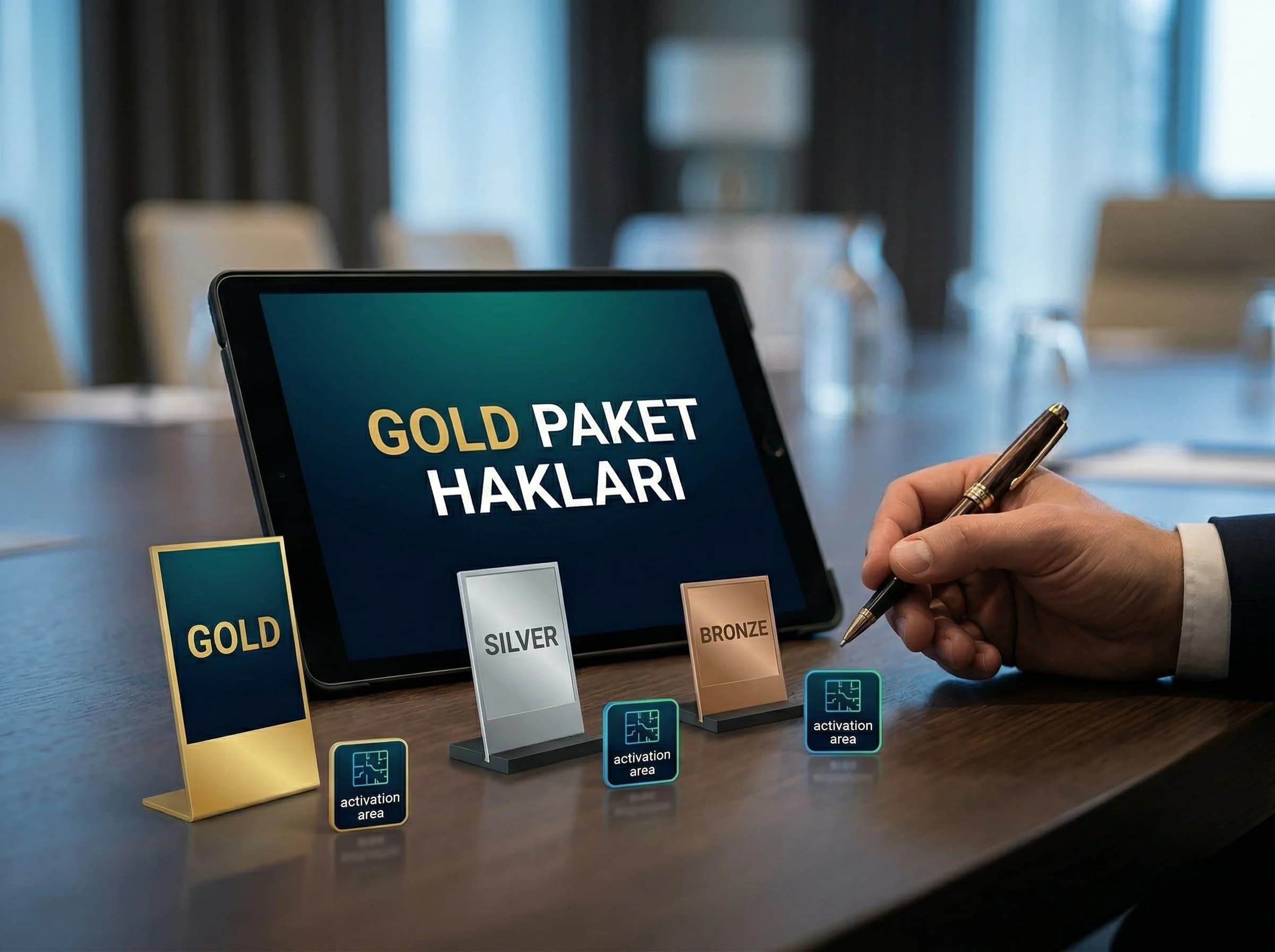 Sponsor alanları ve aktivasyonlara geçiş bölüm görseli otel etkinliği