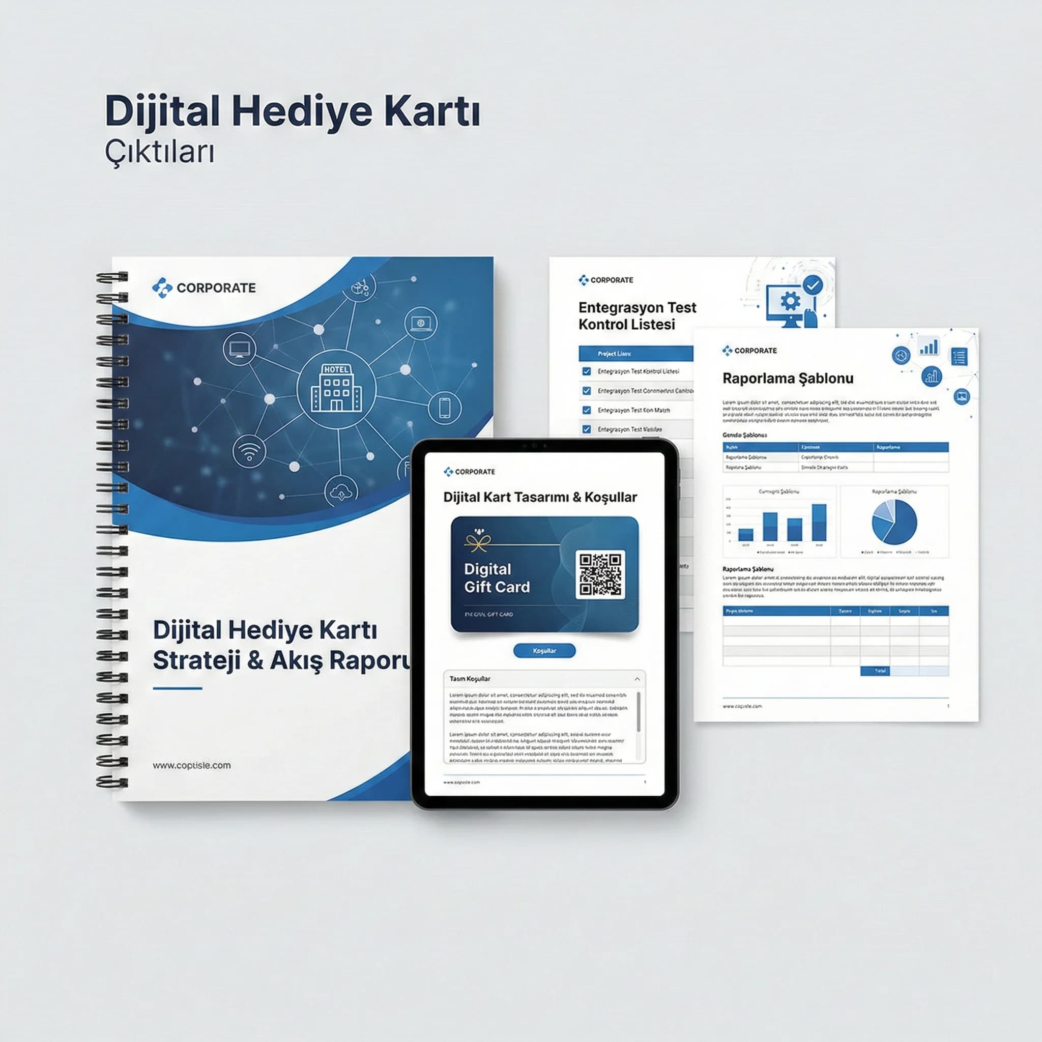 Dijital hediye kartı deliverables, akış ve entegrasyon otel bağlamı