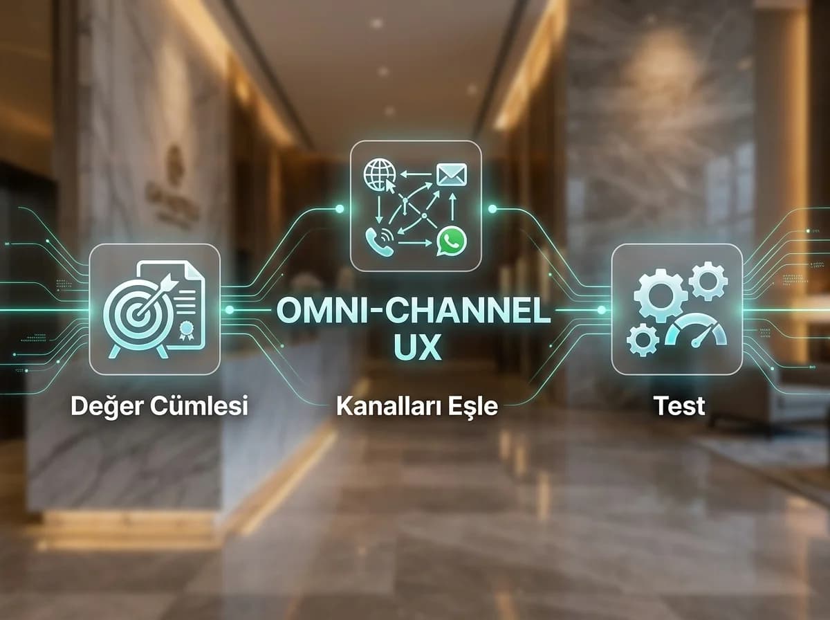 Hediye iletişim flow adımları, web–email–WhatsApp otel bağlamı