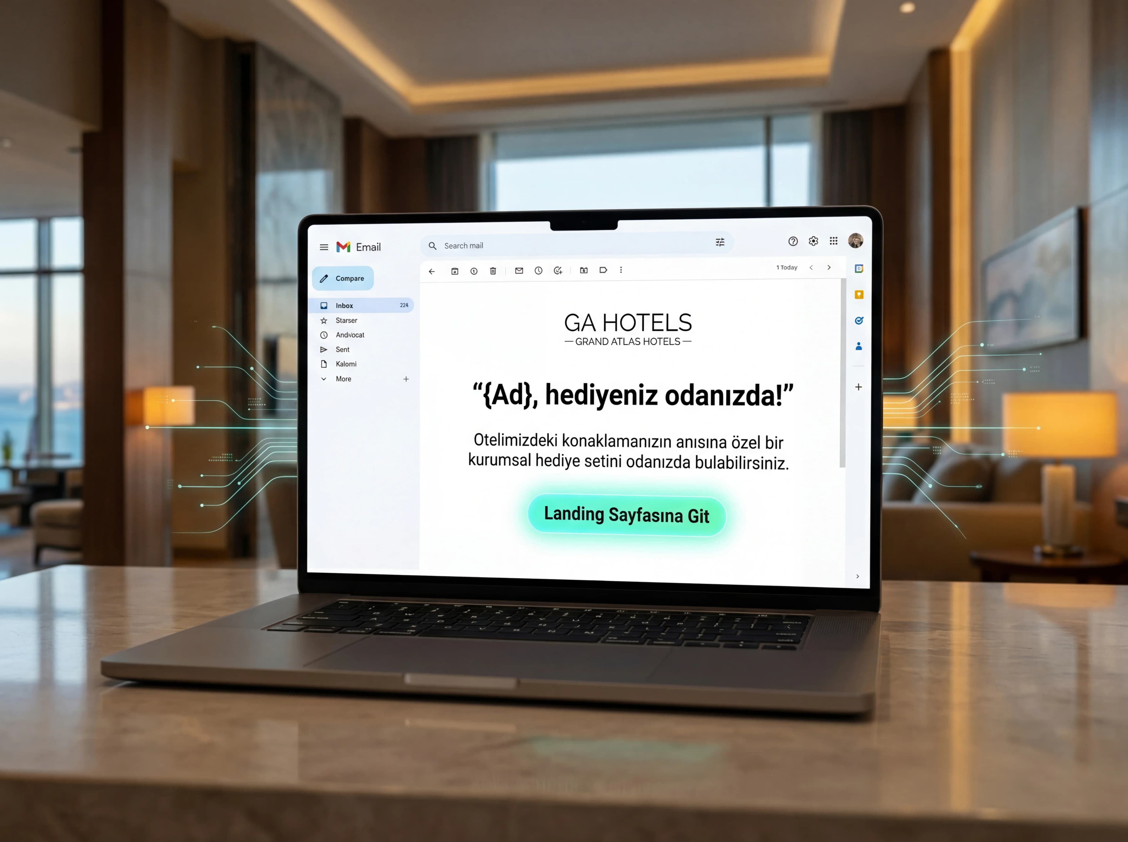 E-posta konu satırı ve hediye mesaj örnekleri, otel bağlamı