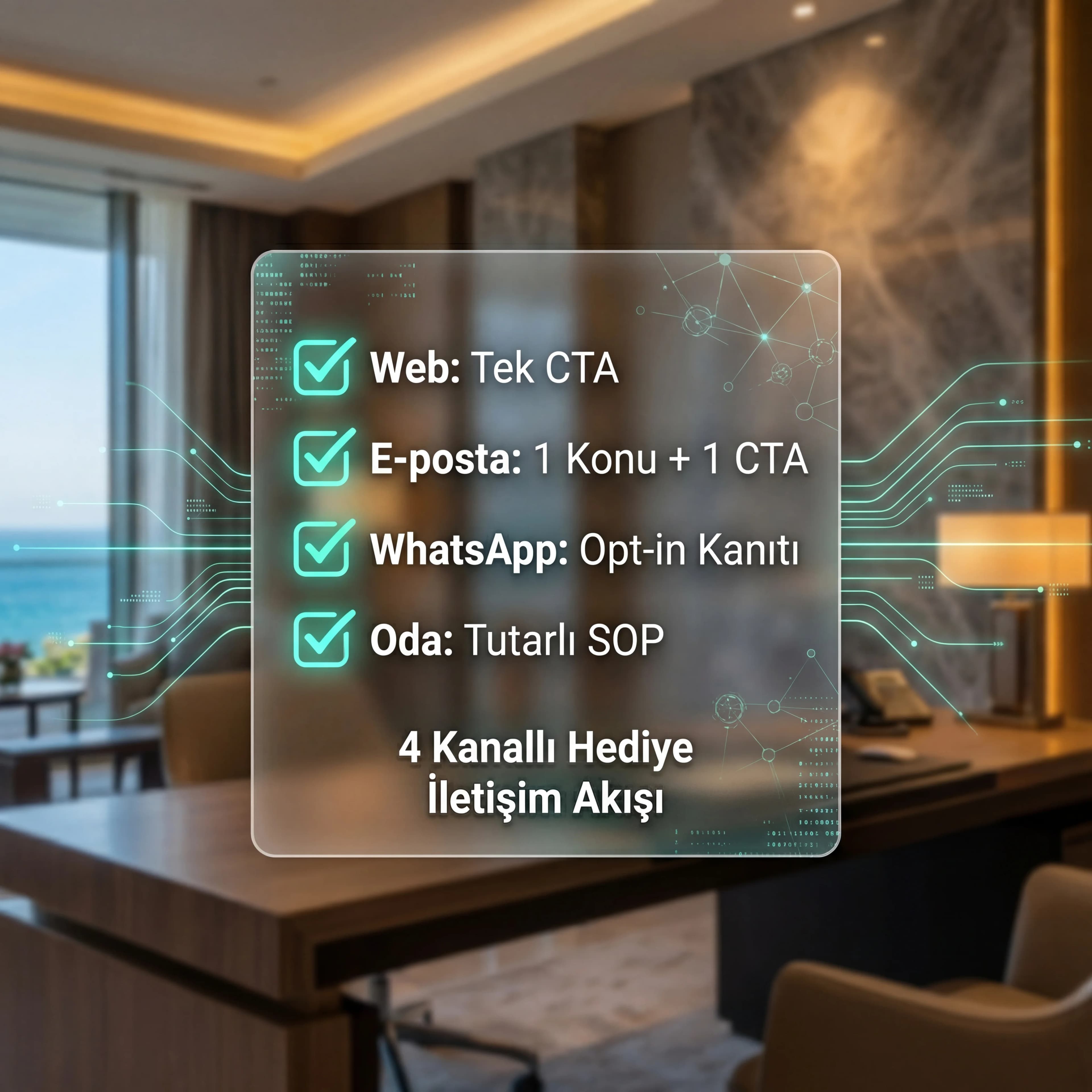 4 kanalda hediye iletişimi checklist’i, omni-channel UX otel bağlamı