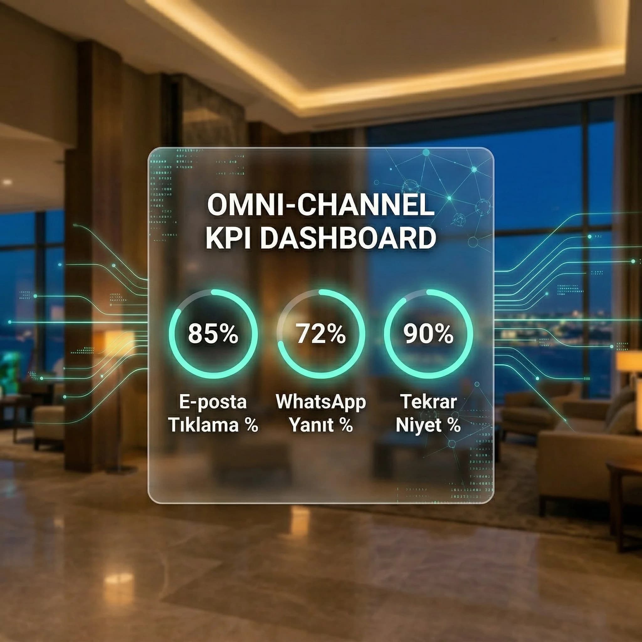 Omni-channel KPI kartı, hediye iletişim performansı otel bağlamı
