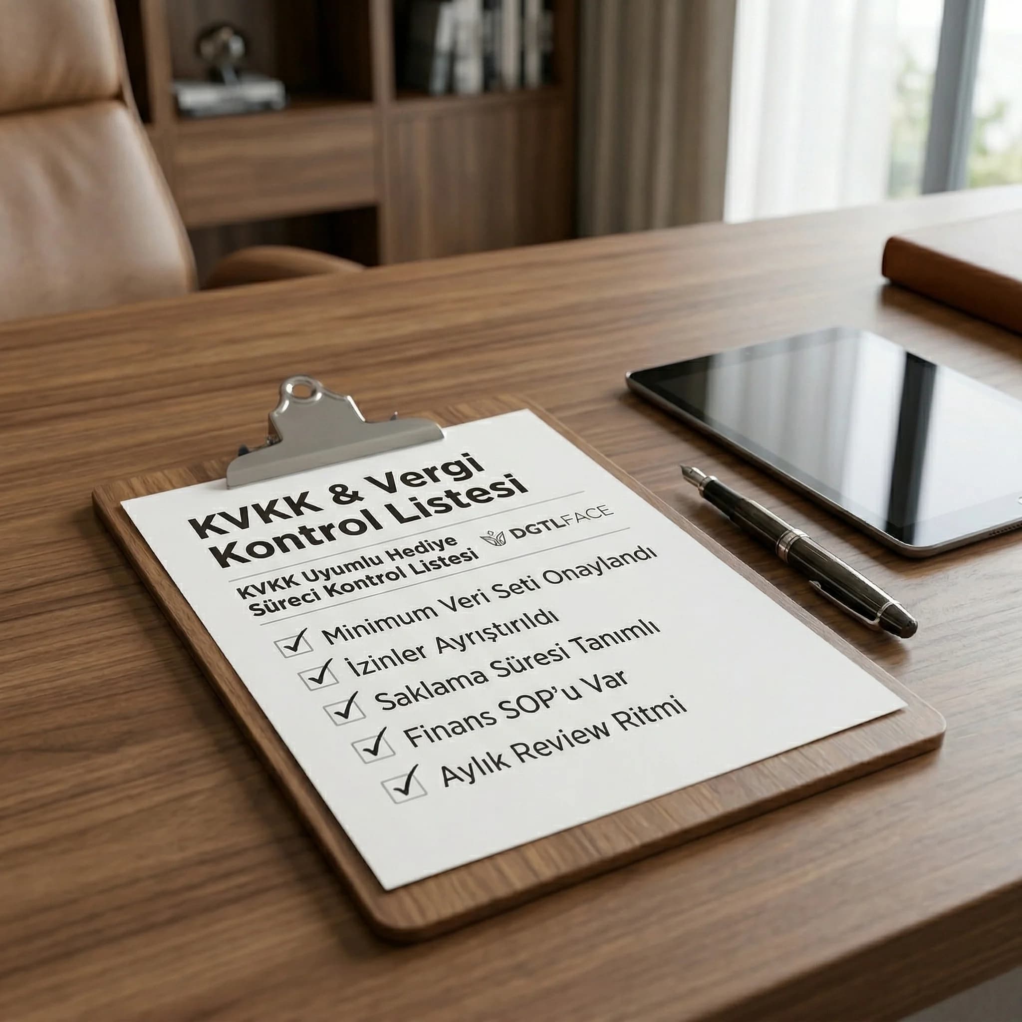 KVKK uyumlu hediye süreci checklist’i, risk azaltma otel bağlamı