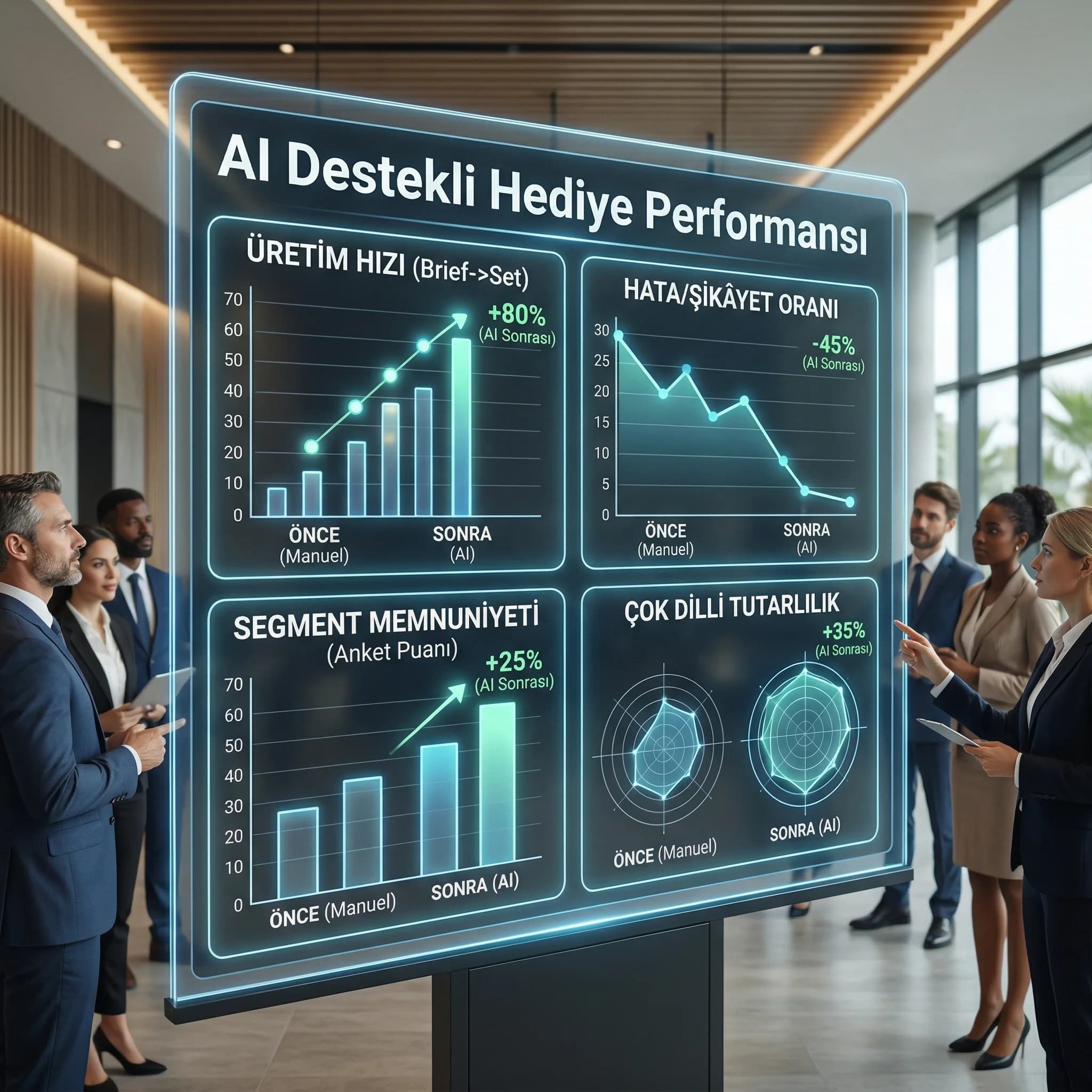 AI gifting KPI kartı, hız ve risk ölçümü otel bağlamı