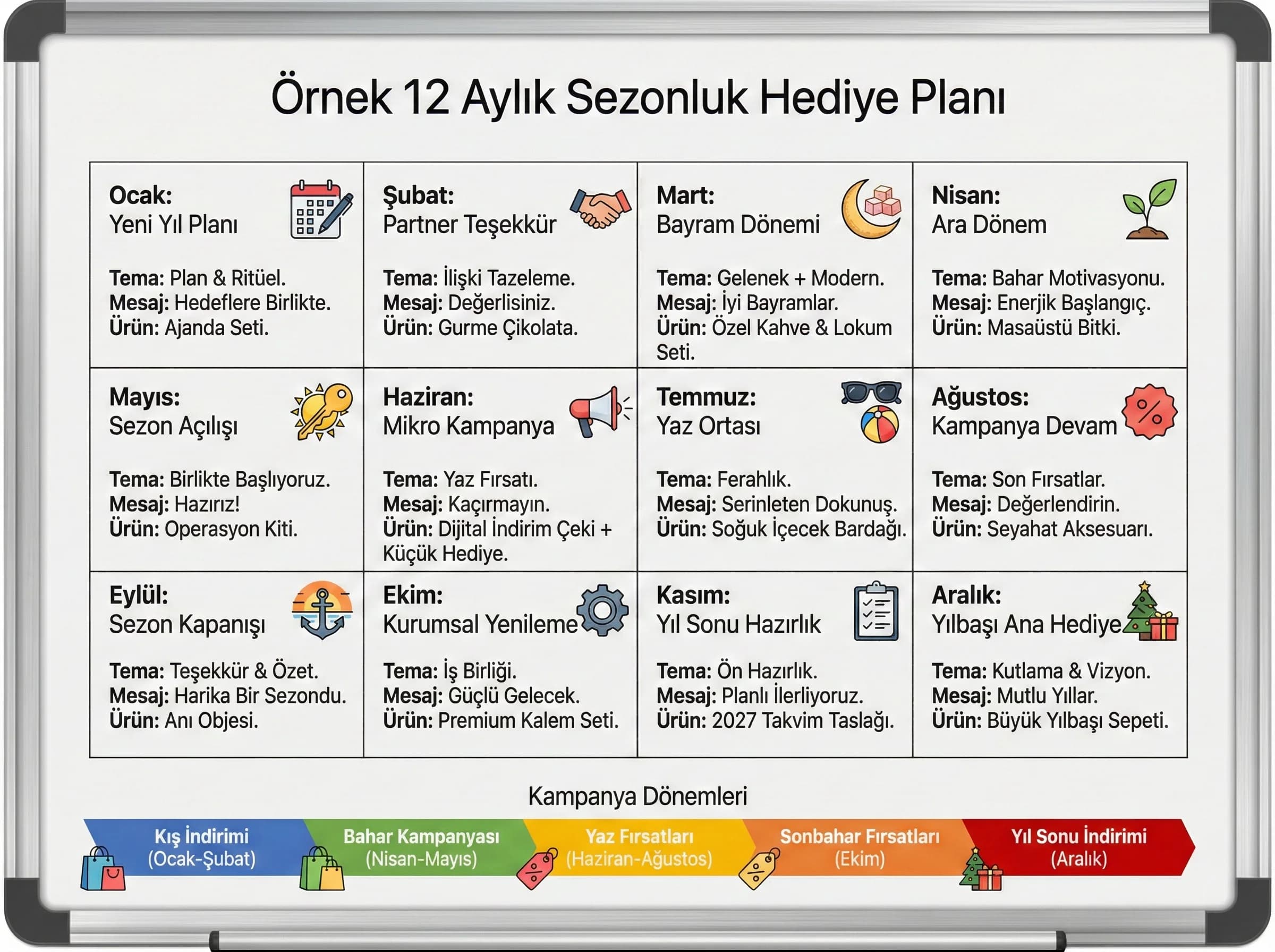 12 aylık hediye takvimi görseli, otel ve marka bağlamı