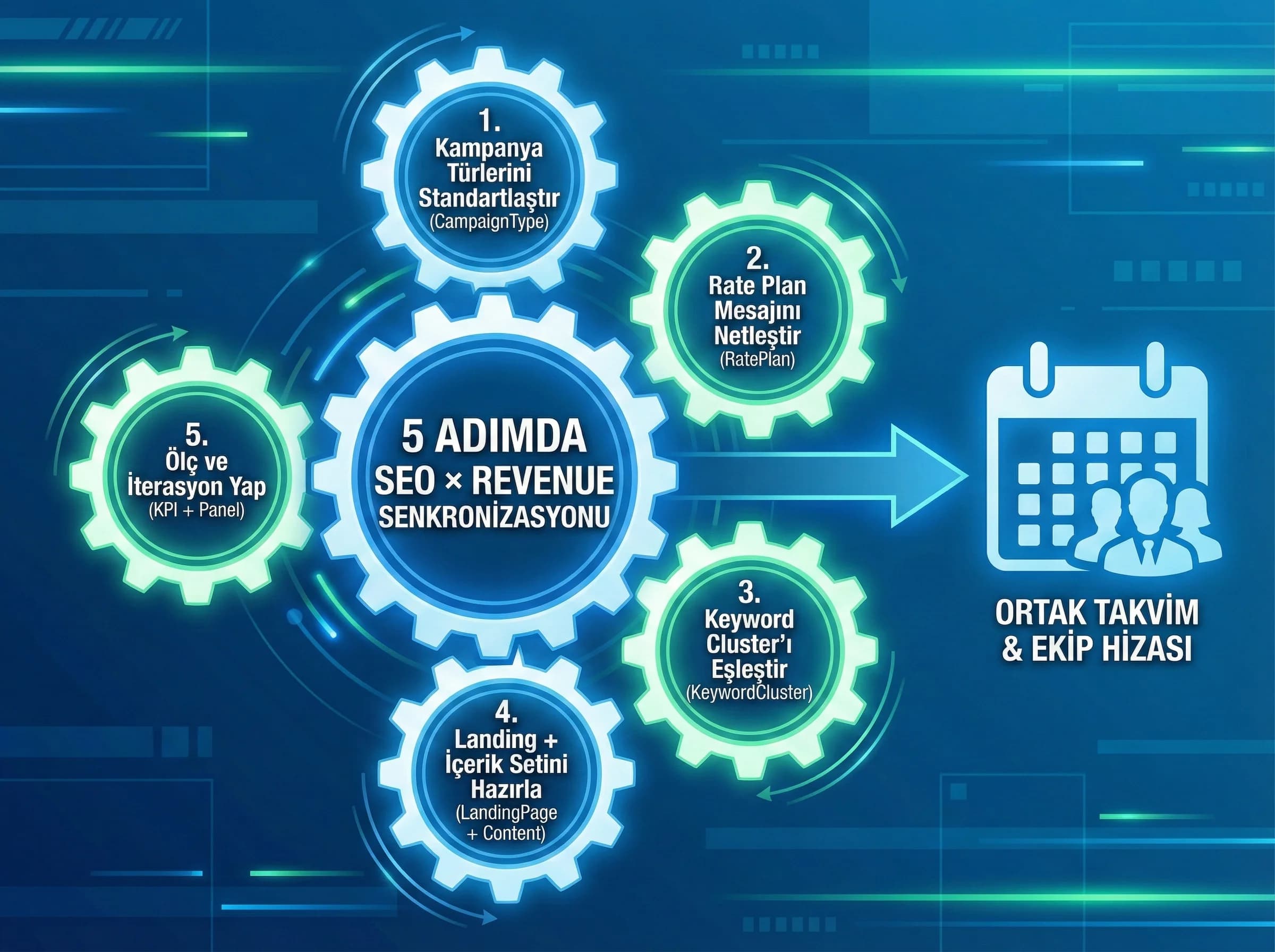 5 adım senkronizasyon + ortak takvim yaklaşımı