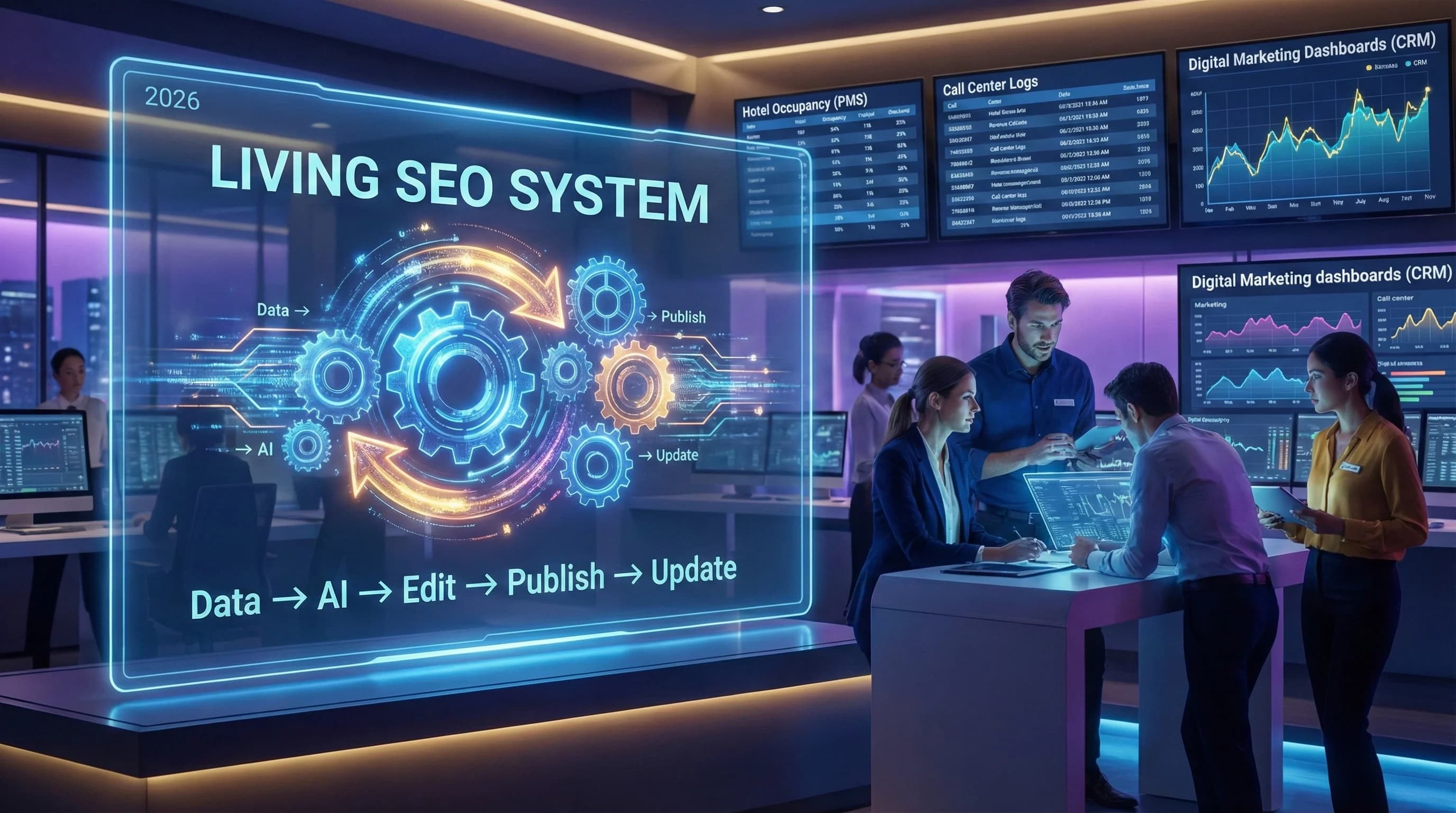 2026’da Otel SEO’yu Operasyonla Birleştirmek: AI İçerik Operasyonları ve “Living SEO System” Modeli