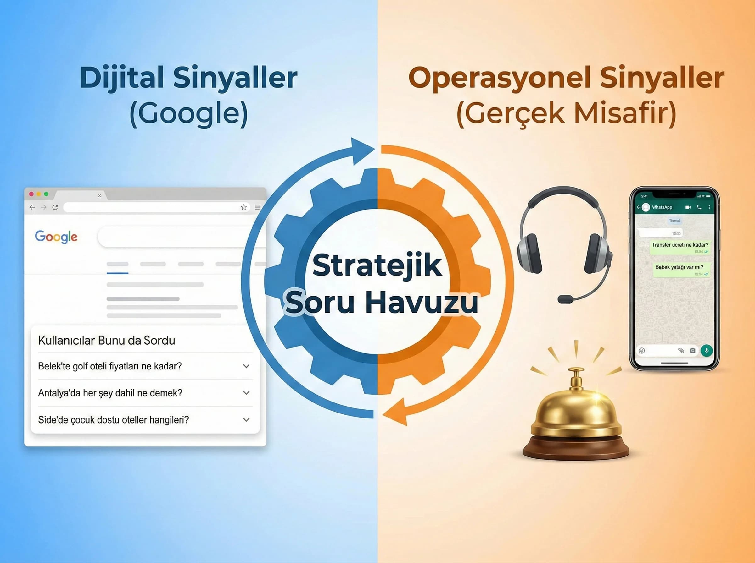 Soru kaynakları haritası + PAA + call center verisi bağlamı