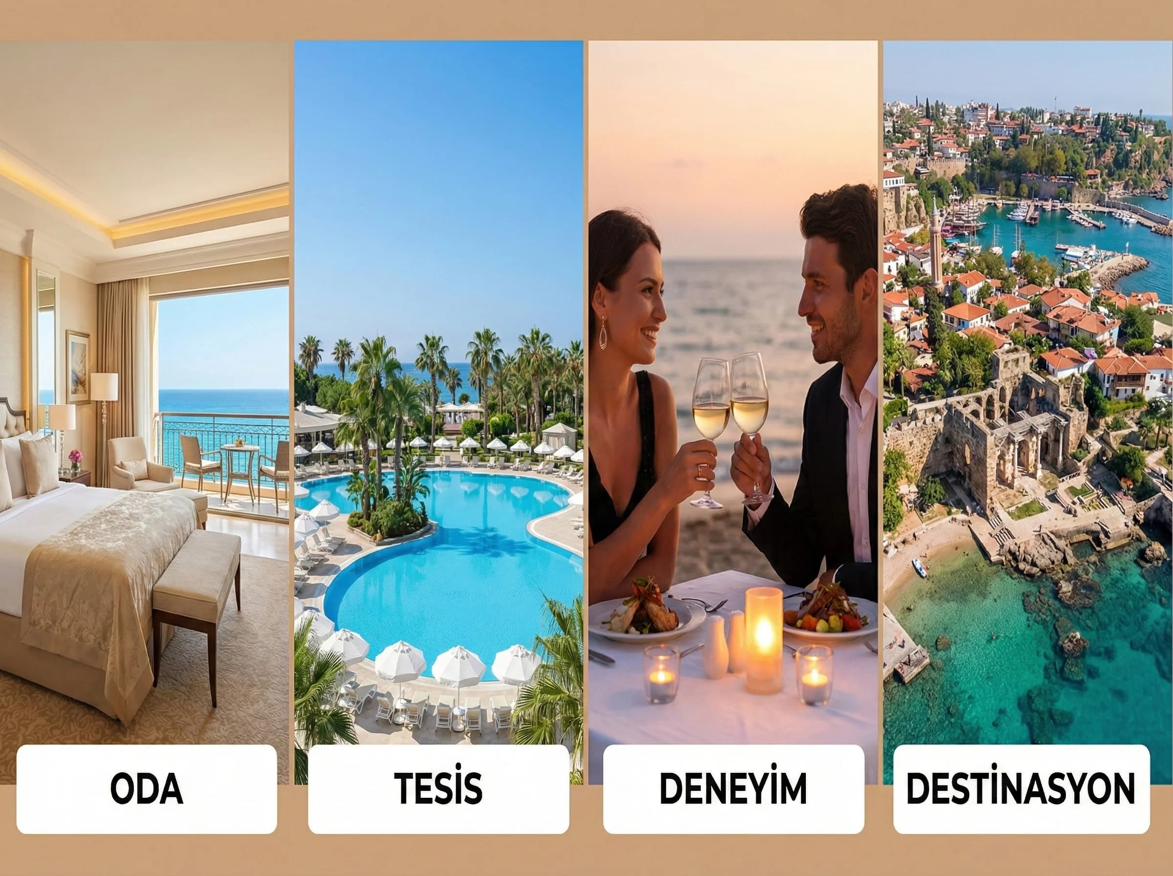 Otel içerik temaları oda tesis deneyim destinasyon ayırıcı görseli