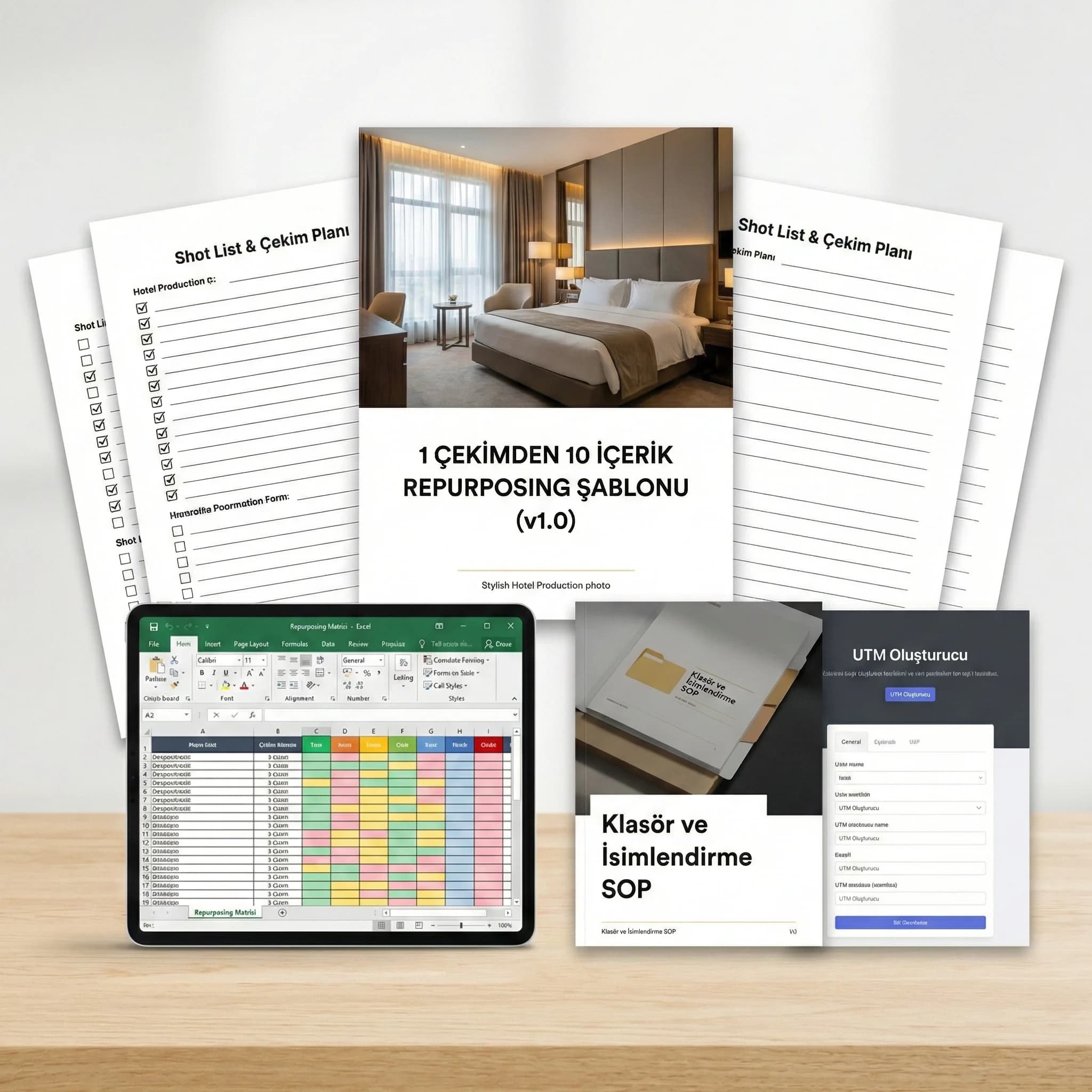 Dikey video arşiv klasör yapısı ve deliverable seti görseli