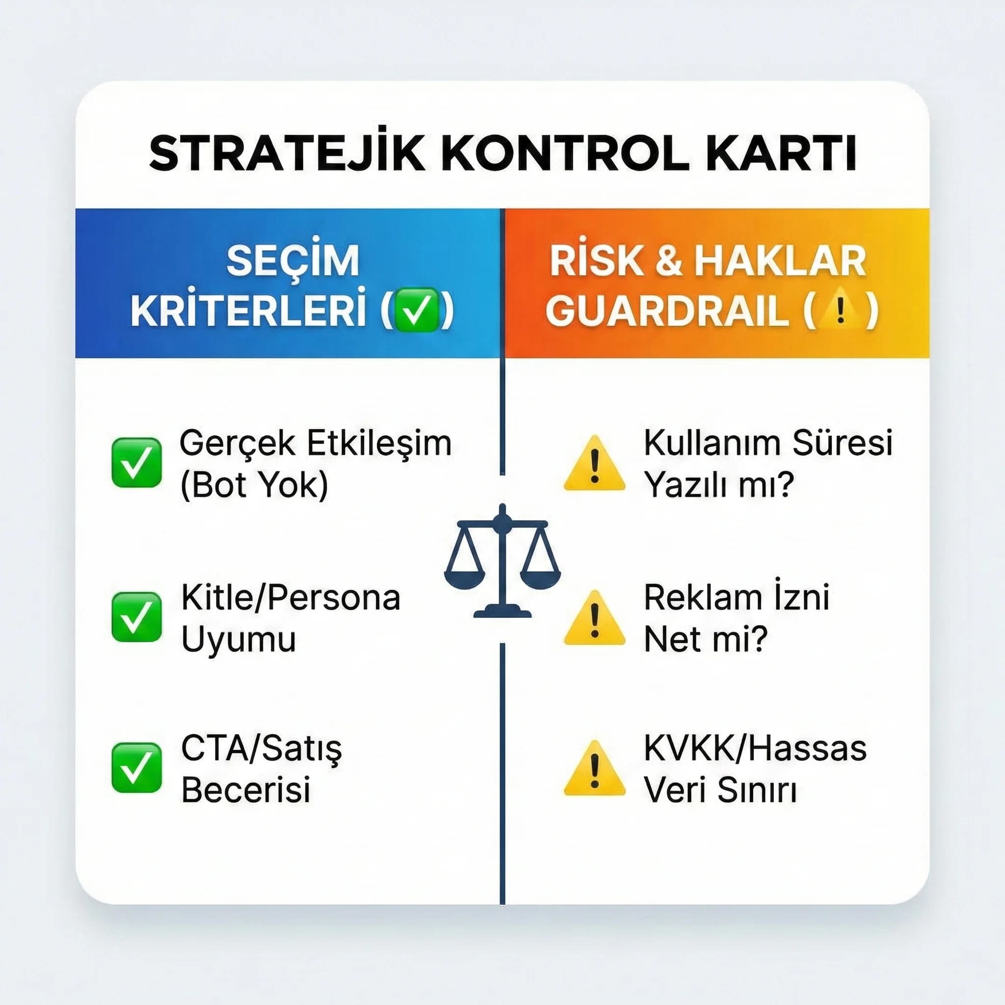 Seçim + haklar + KVKK guardrail kontrol kartı