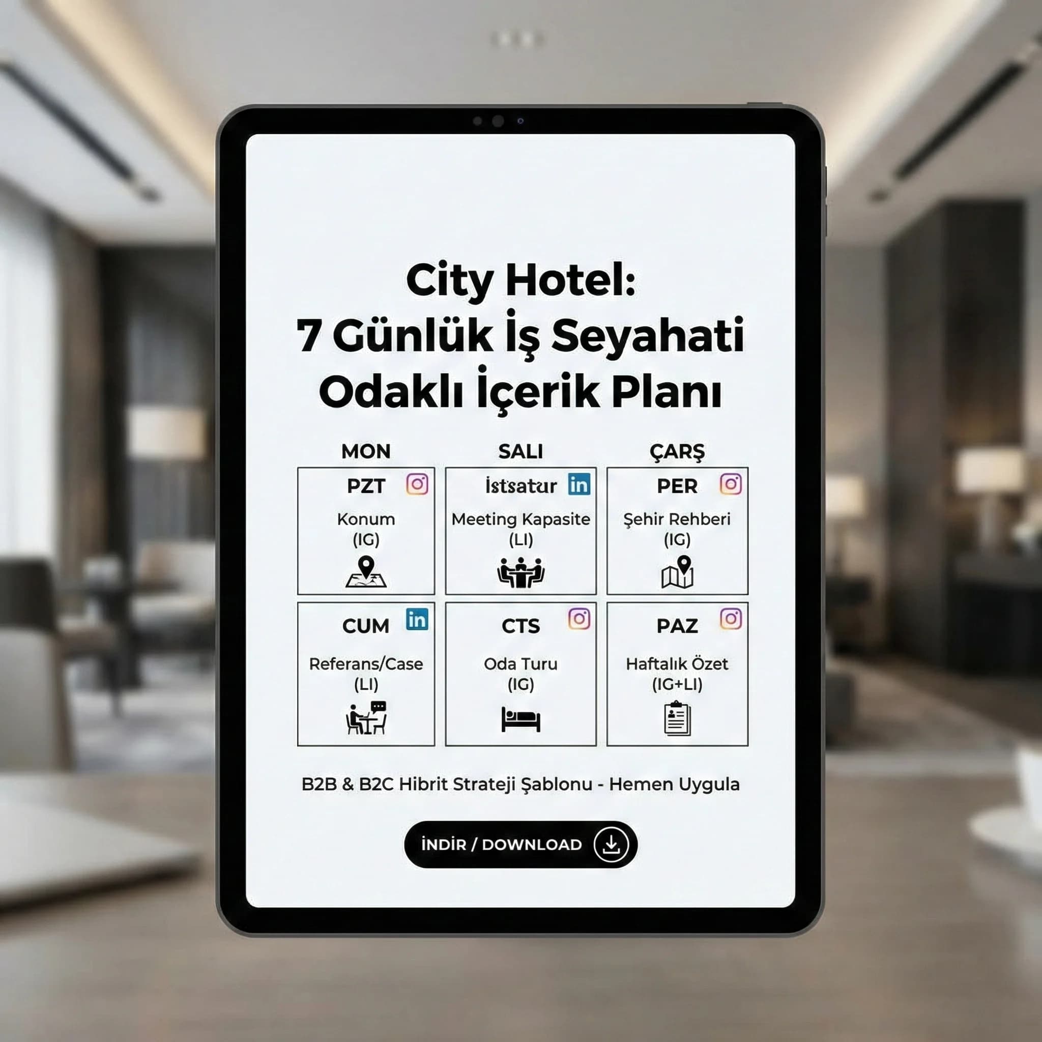 Persona kartları + meeting/oda mockup’ları proof kartı
