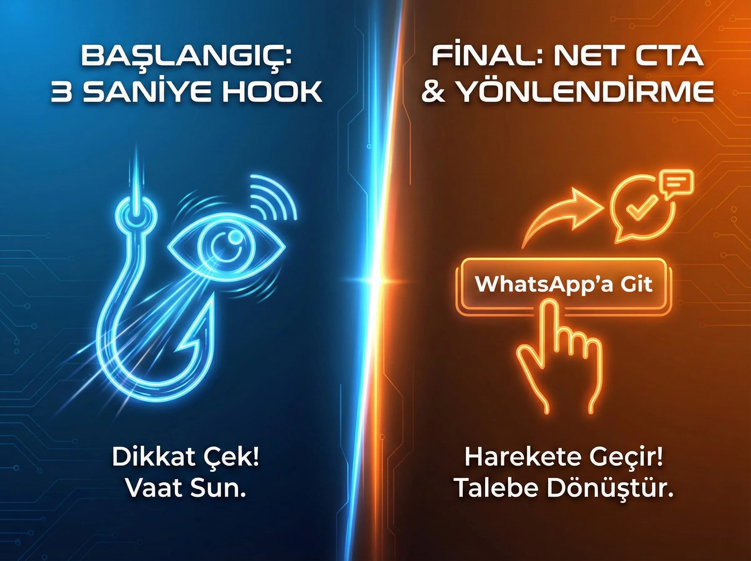 Reels hook ve CTA yapılarını ayıran bölüm geçiş görseli