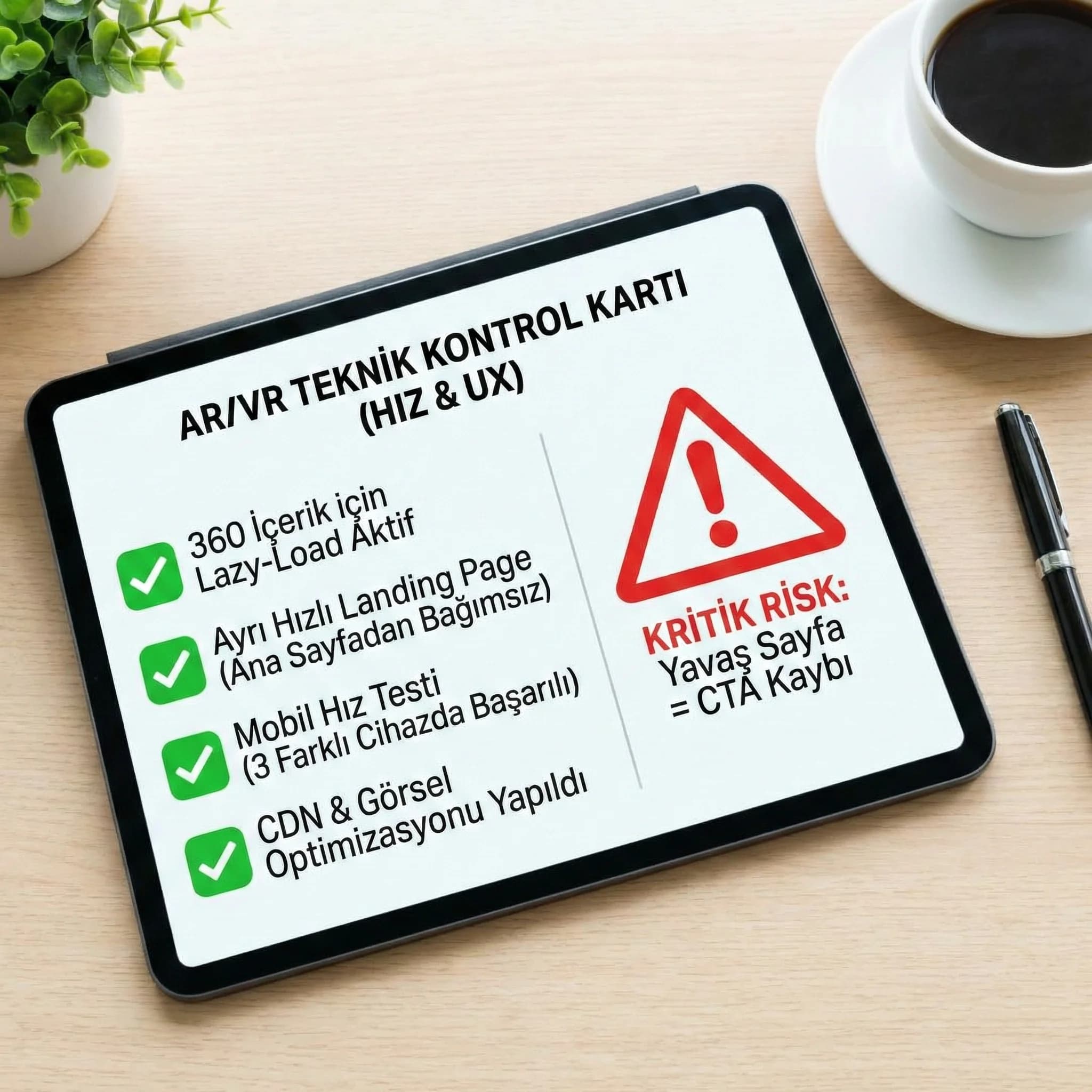 Hız/lazy-load/CTA teknik kontrol kartı