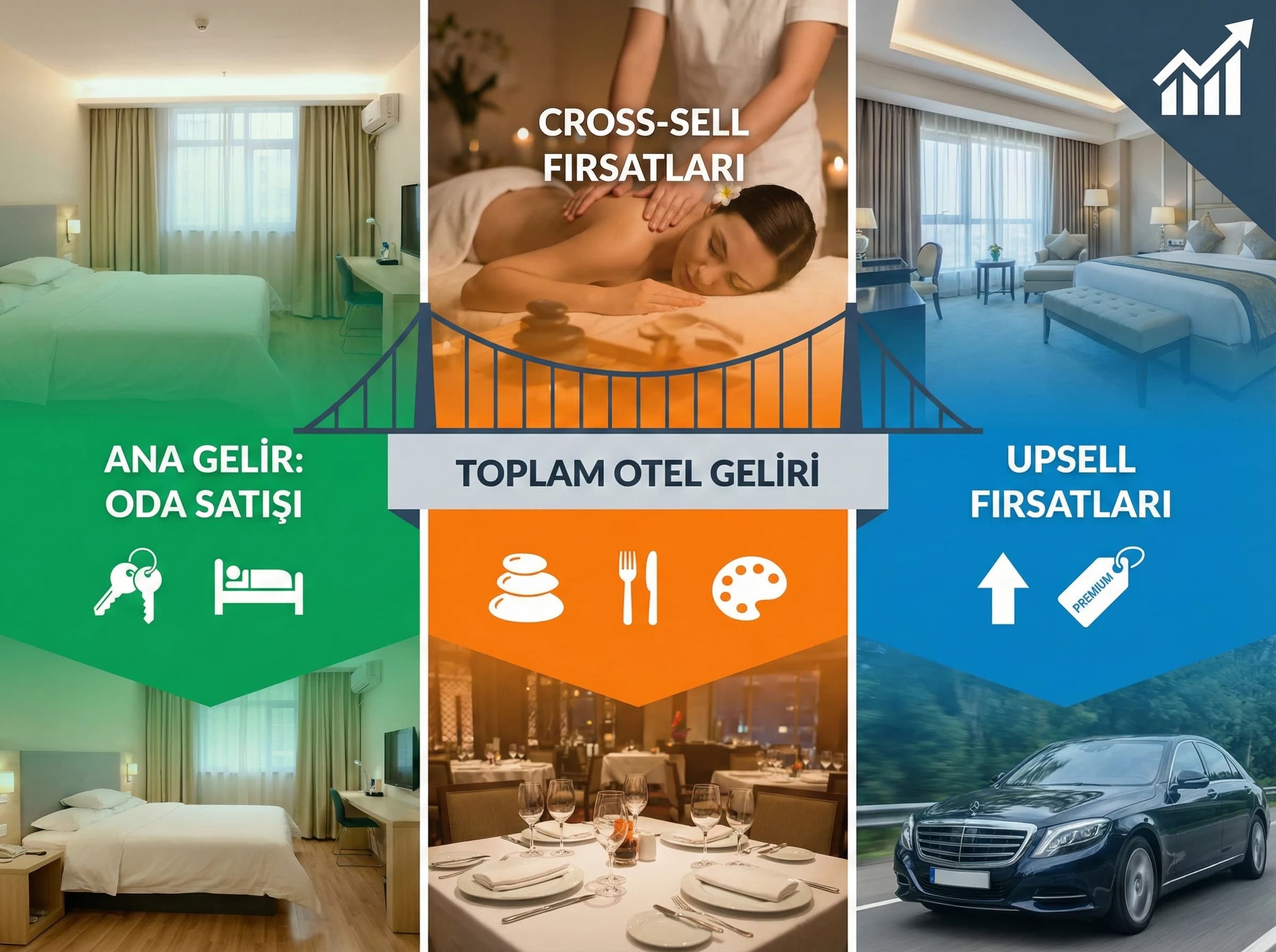 Oda dışı gelir ürün gruplarını spa restoran aktivite olarak ayıran bölüm görseli