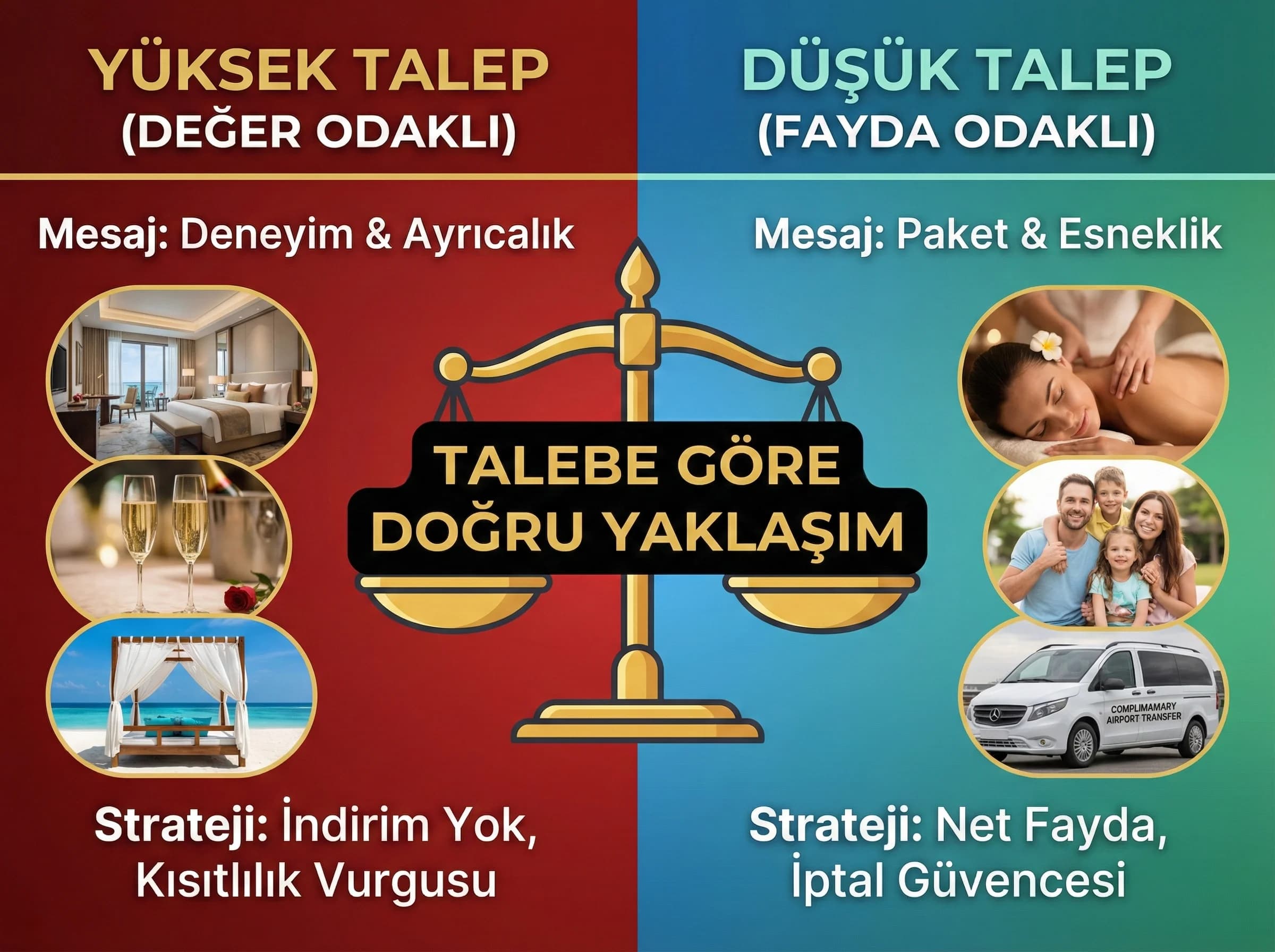 Yüksek ve düşük talepte kampanya yaklaşımının değişmesini vurgulayan bölüm görseli