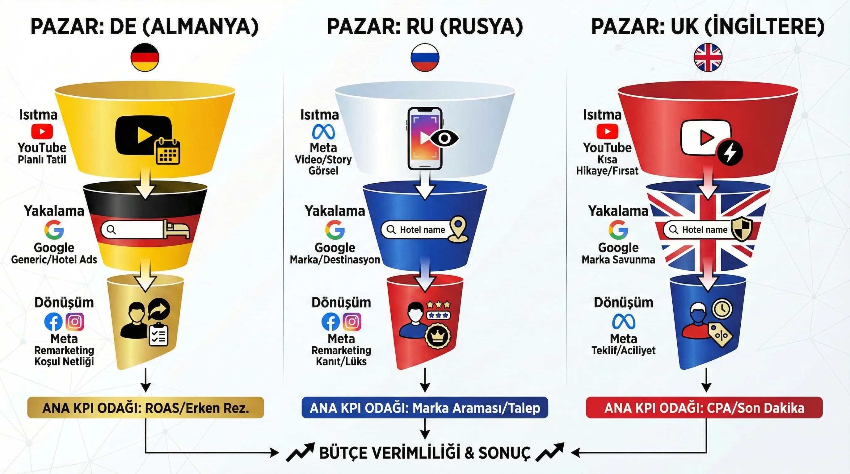 Tatil dönemleri ve saat dilimi zamanlamasını otel reklamında vurgulayan görsel