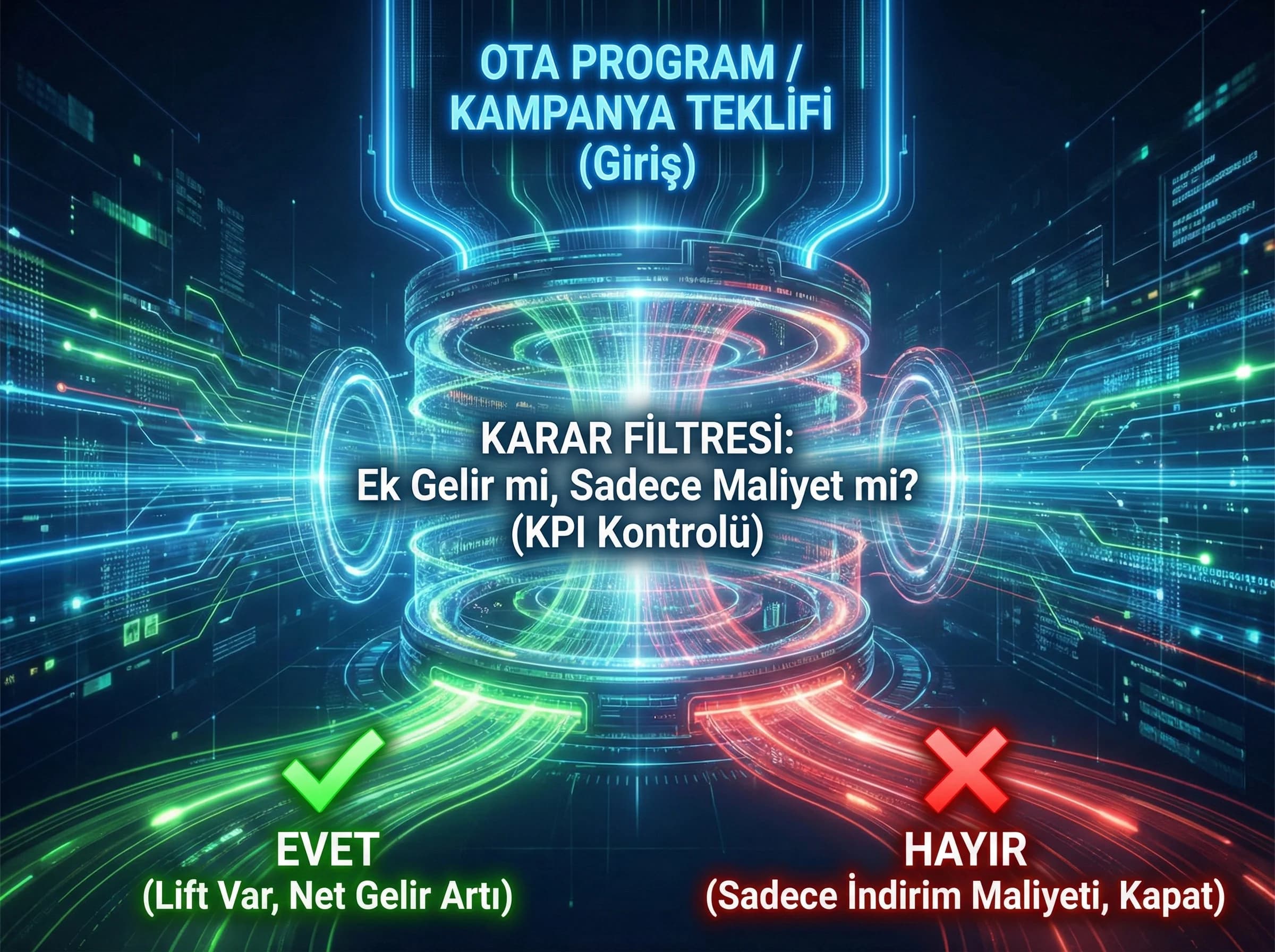 Program karar filtresi, amaç: evet/hayır çerçevesi, otel kârlılık bağlamı