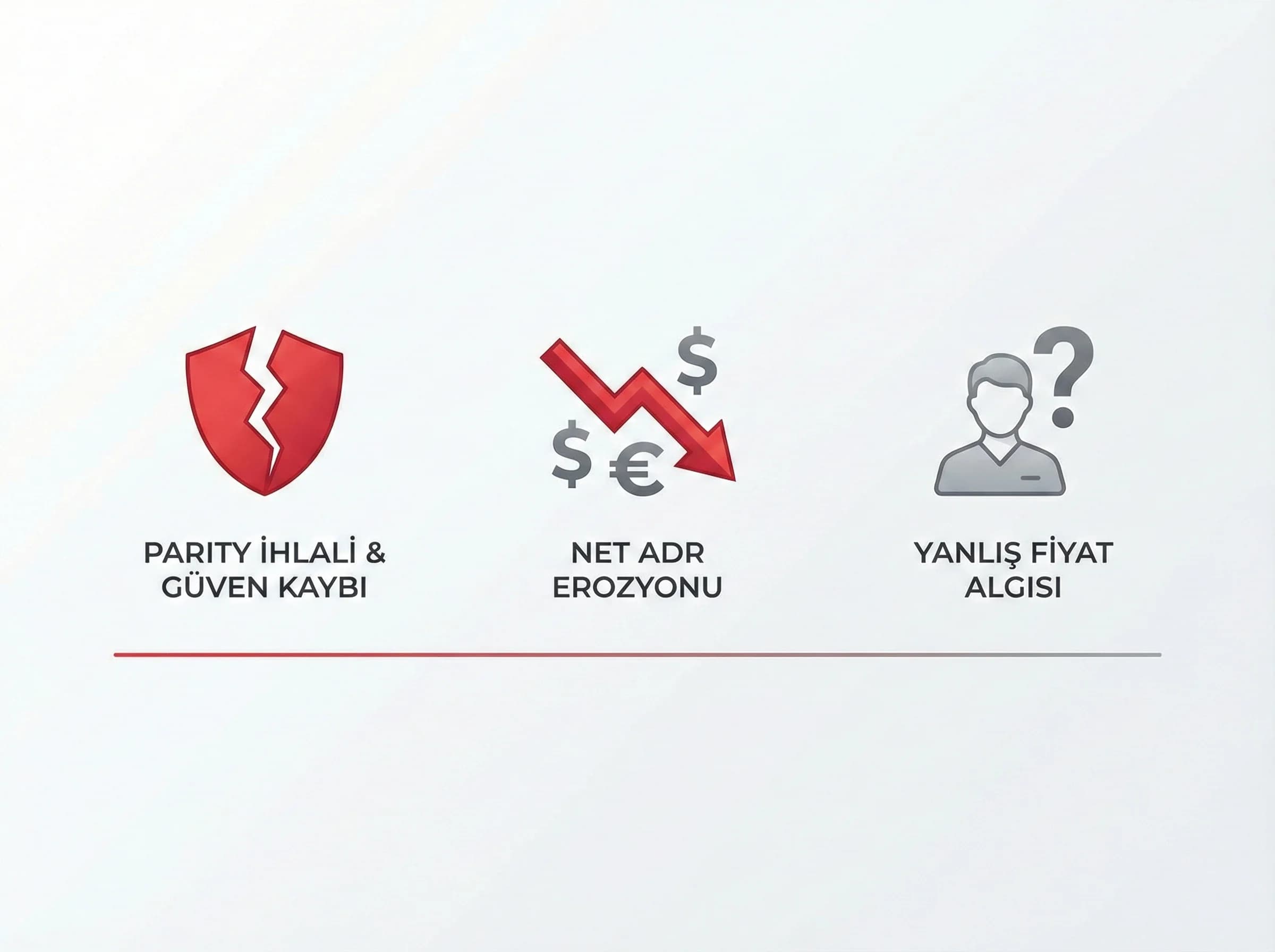 Leakage etkileri, amaç: net gelir ve parity, otel dağıtım bağlamı