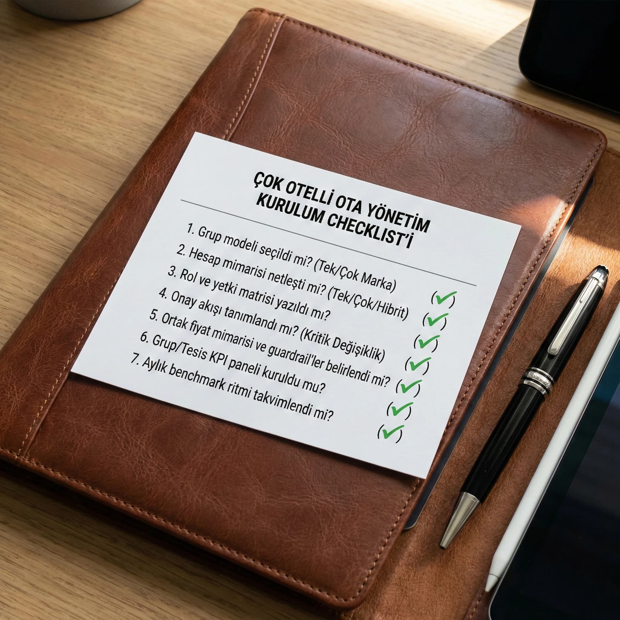 Multi-property model checklist’i, amaç: kurulum adımları, otel grup bağlamı