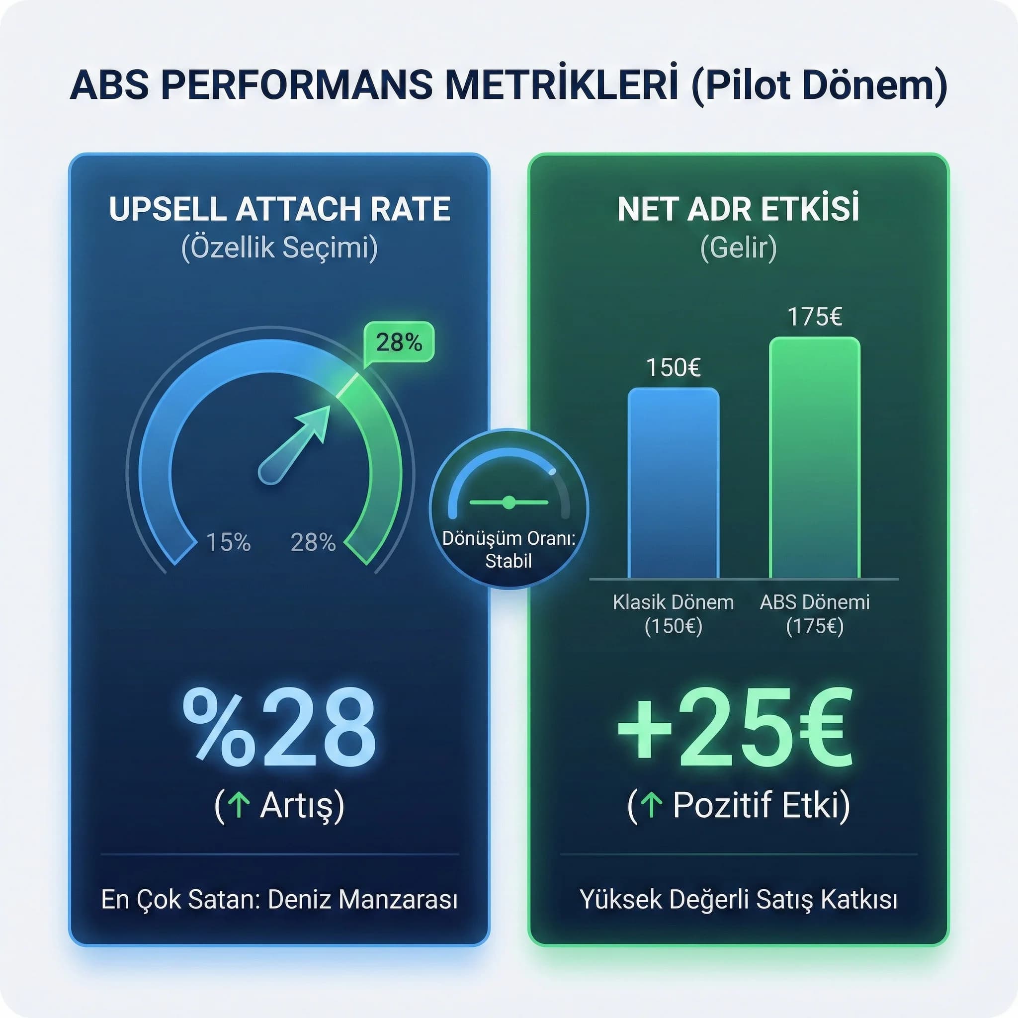 Attach rate + net ADR paneli, otel revenue bağlamı