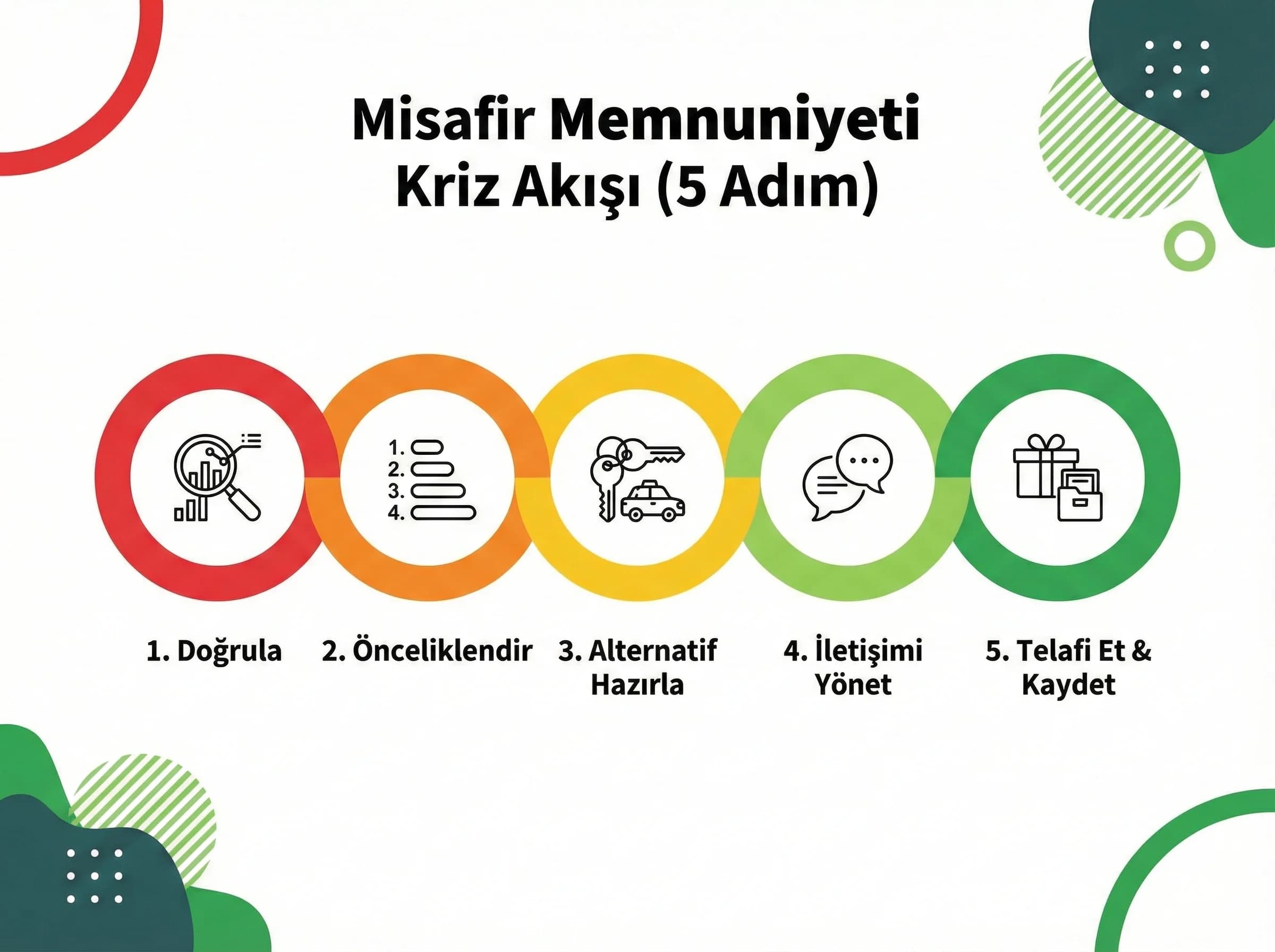 Kriz akışı özeti, amaç: misafir memnuniyeti planı, otel operasyon bağlamı