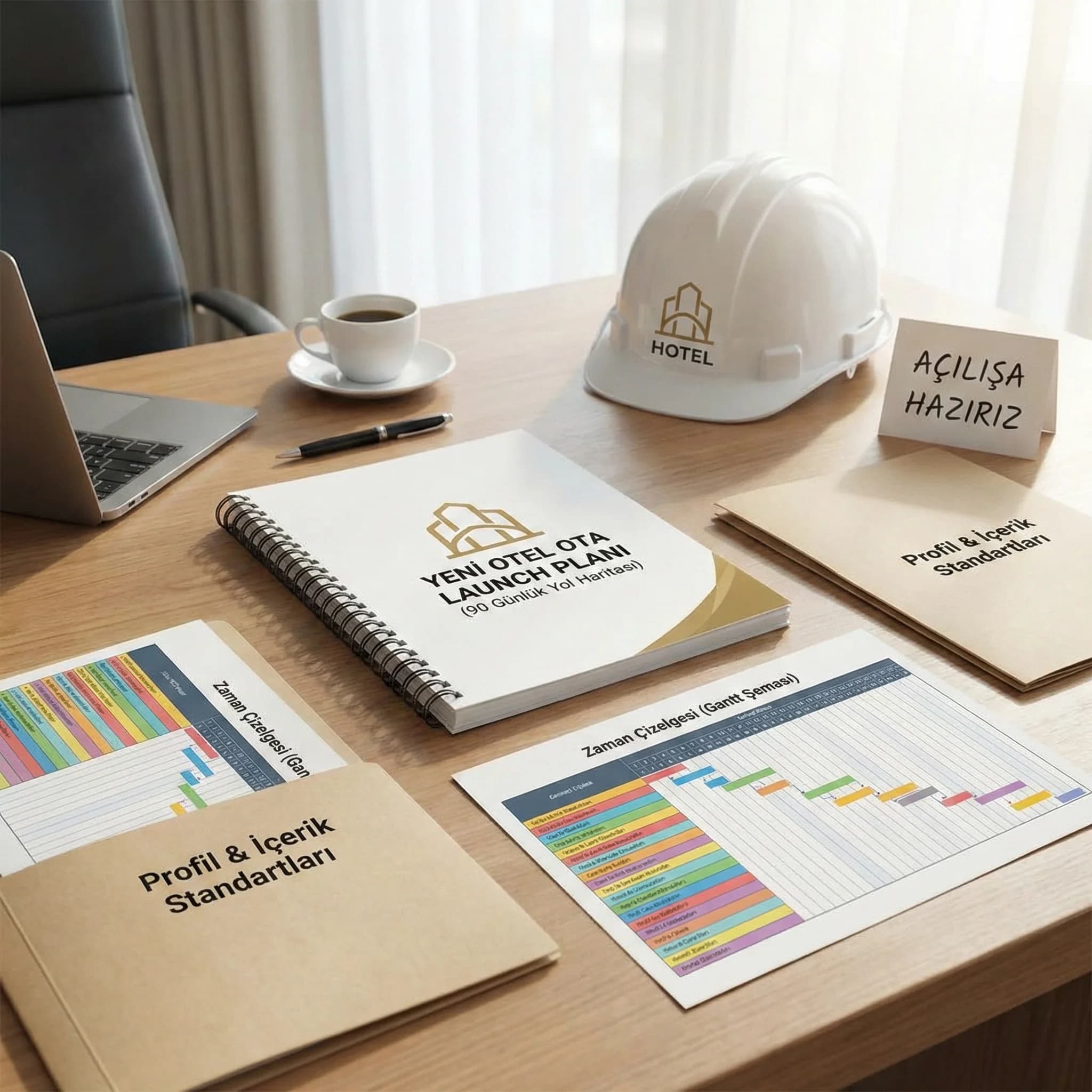 İlk 90 gün zaman çizelgesi, amaç: planın çıktıları, otel operasyon bağlamı