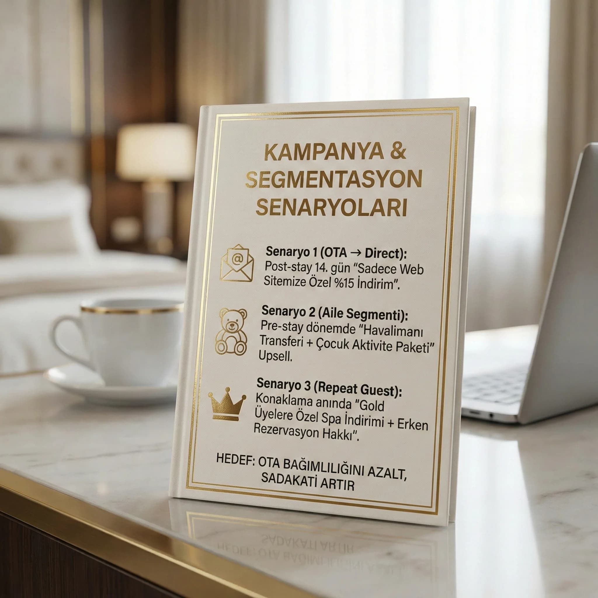 Segment ve kampanya senaryoları kartı, OTA misafirini direct’e dönüştürür
