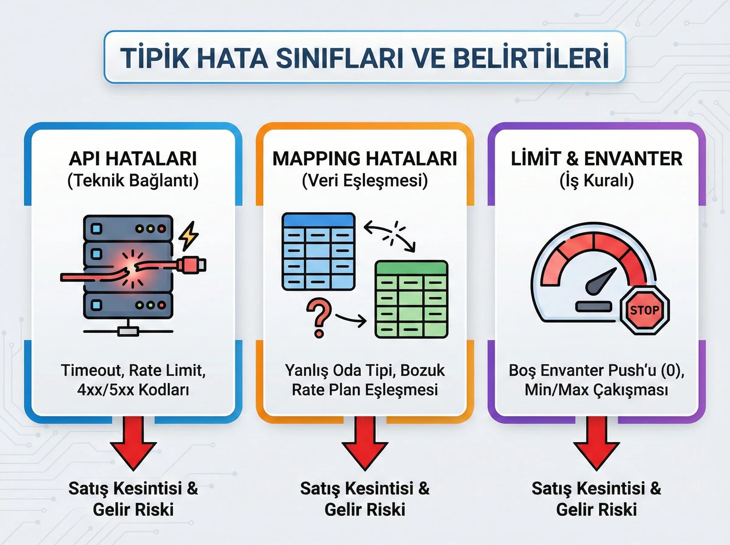 Hata tiplerini ayıran görsel, API mapping limit ayrımını netleştirir