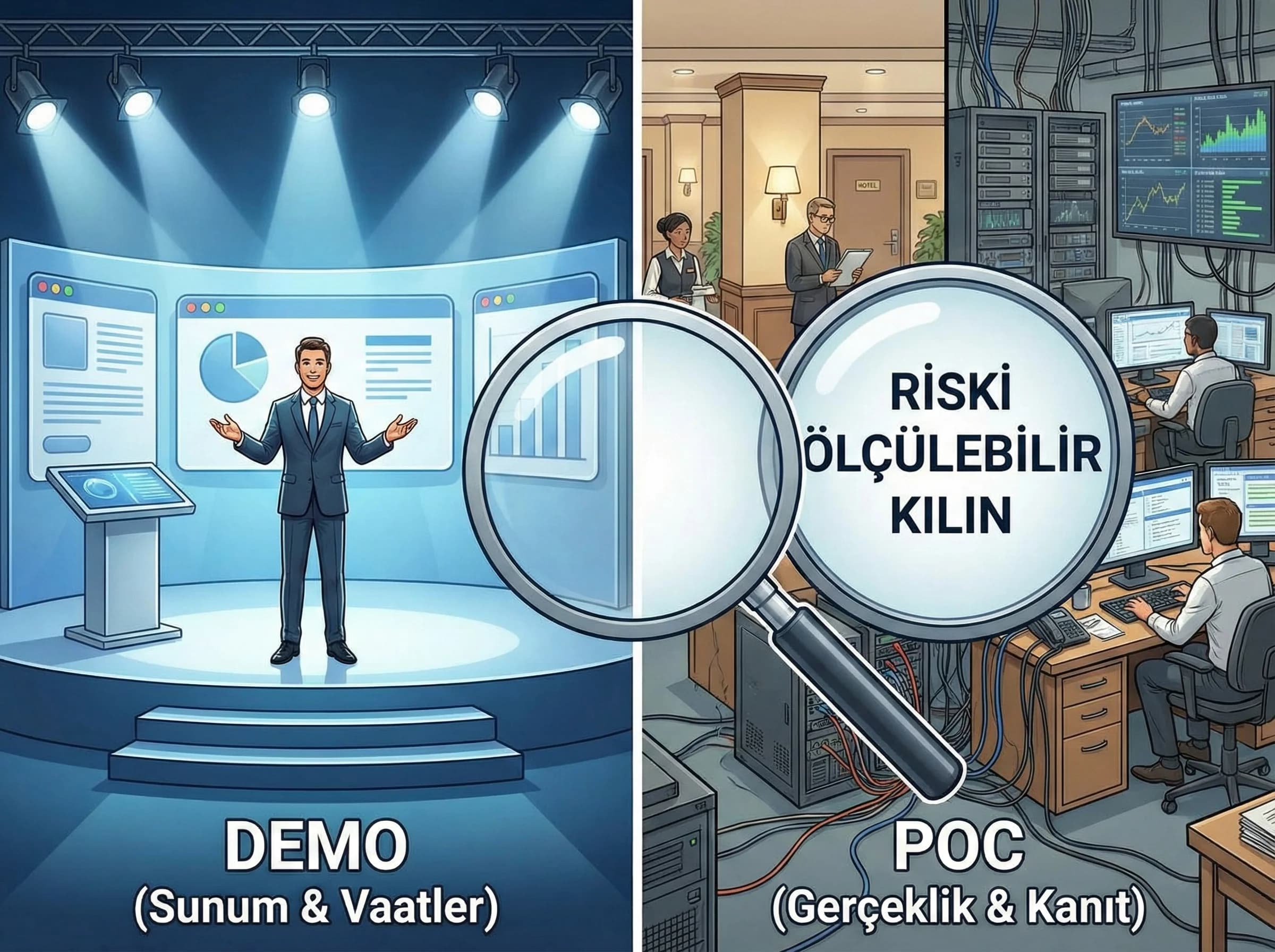 Demo ve POC katmanını ayıran görsel, seçim riskini düşürür