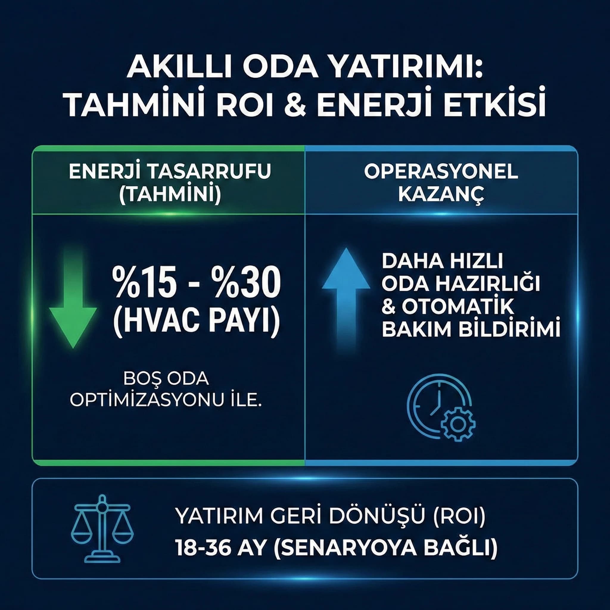 3 akıllı oda senaryosu + kontrol listesi + otel bağlamı