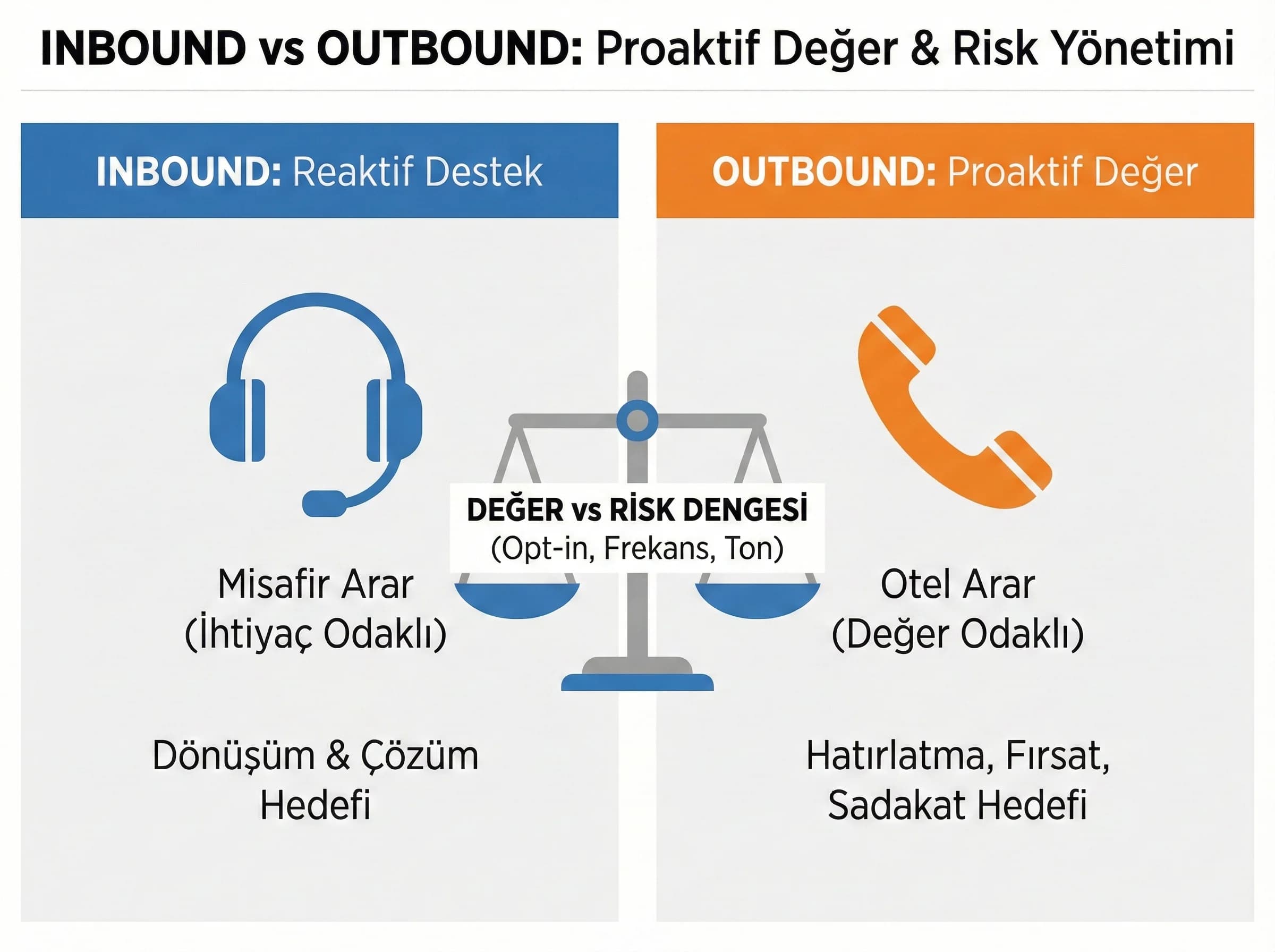 Inbound outbound farkı, proaktif arama değeri ve risk yönetimi