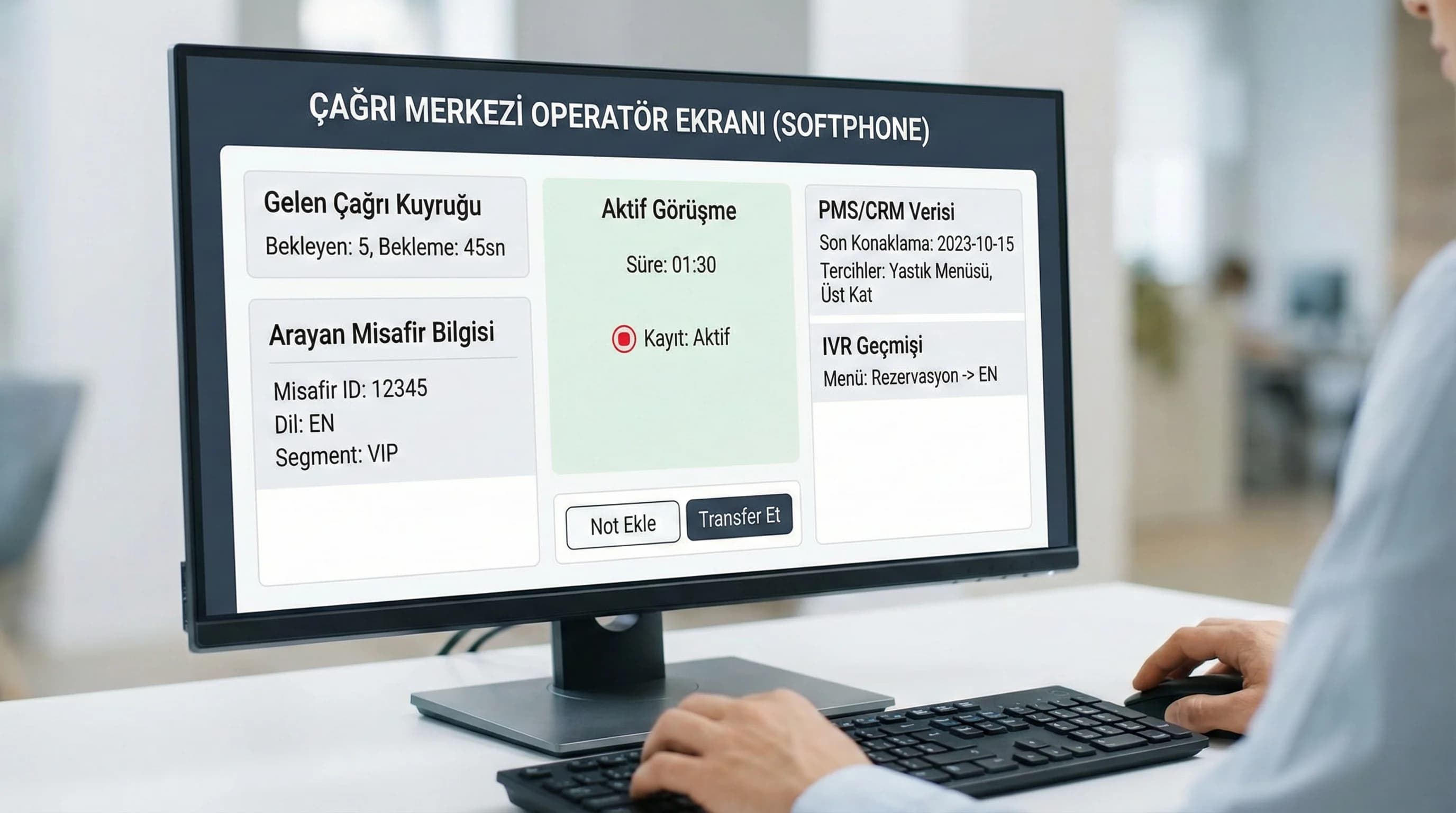 Softphone IVR kayıt raporlama katmanları, otel çağrı merkezi operasyon akışı