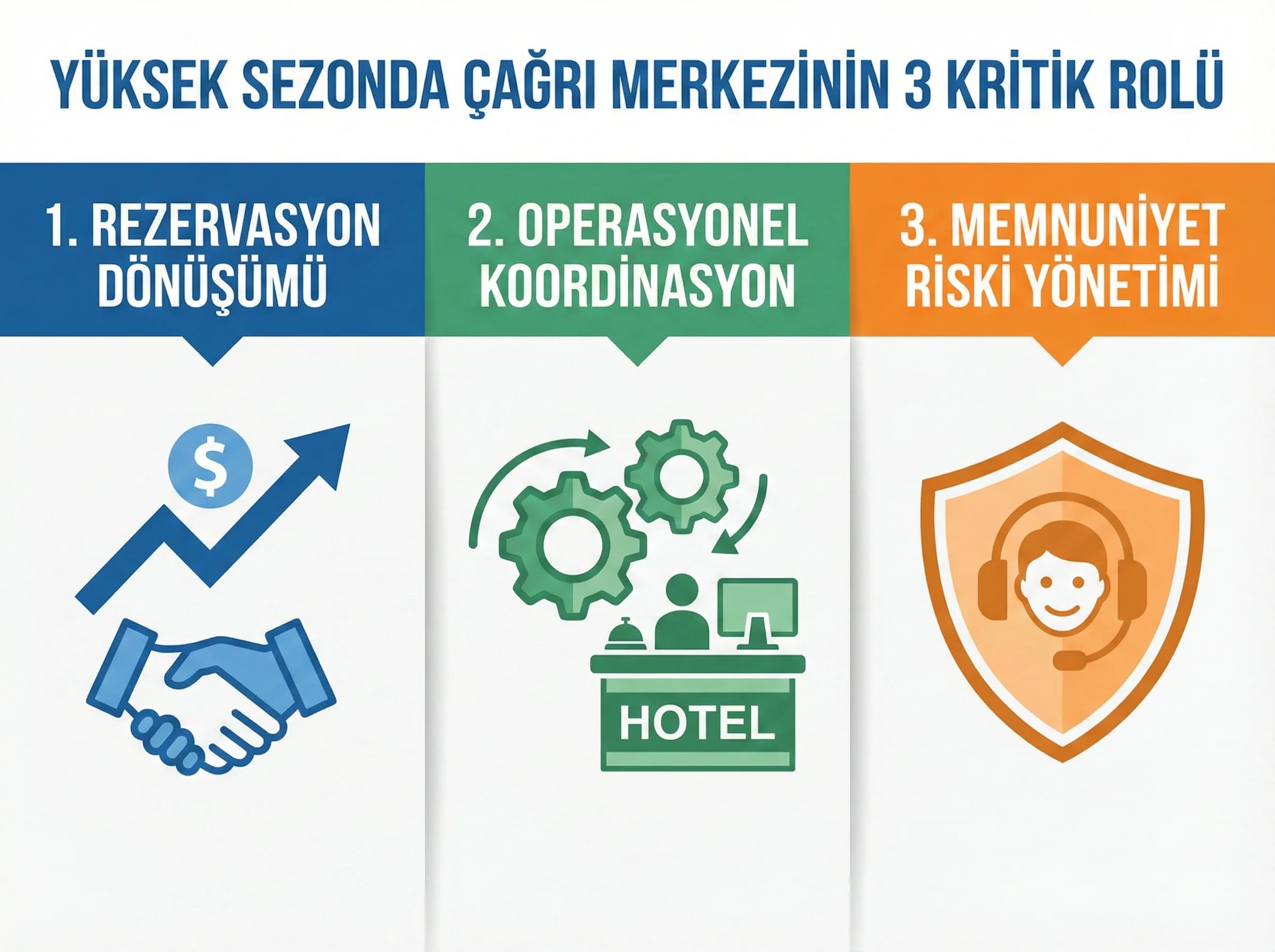 Yüksek sezonda çağrı merkezi rolü, dönüşüm ve yoğunluk yönetimi