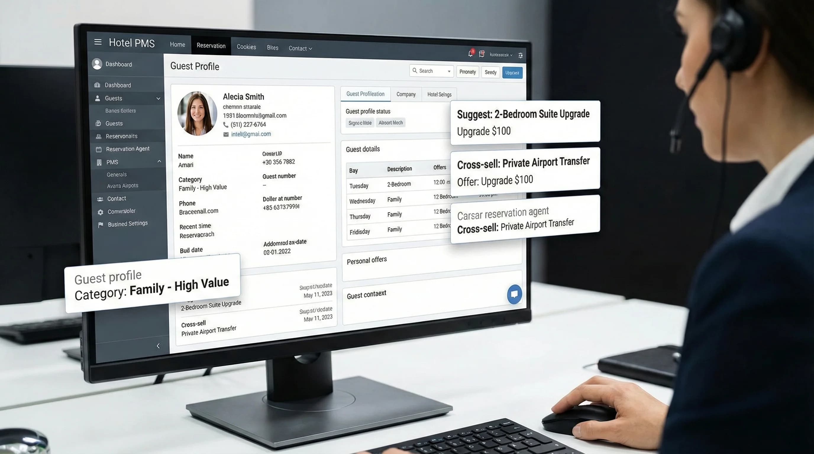 Çağrı merkezi görüşmesinde segment bazlı teklif sunumu, otel ancillary gelir akışı
