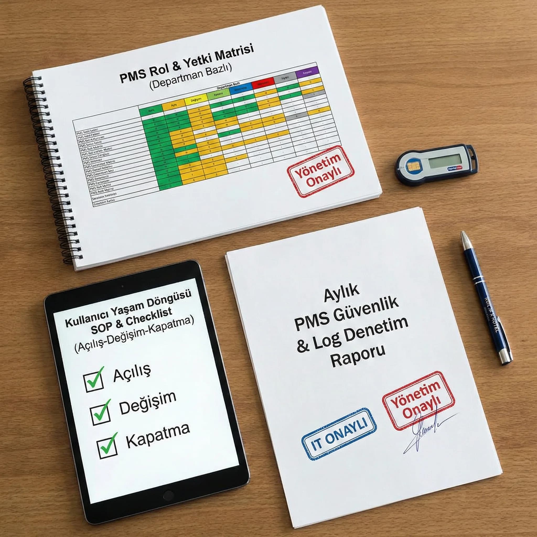 Yetki ihlali ve fiyat değişikliği risk KPI kartı, otel güvenlik bağlamı