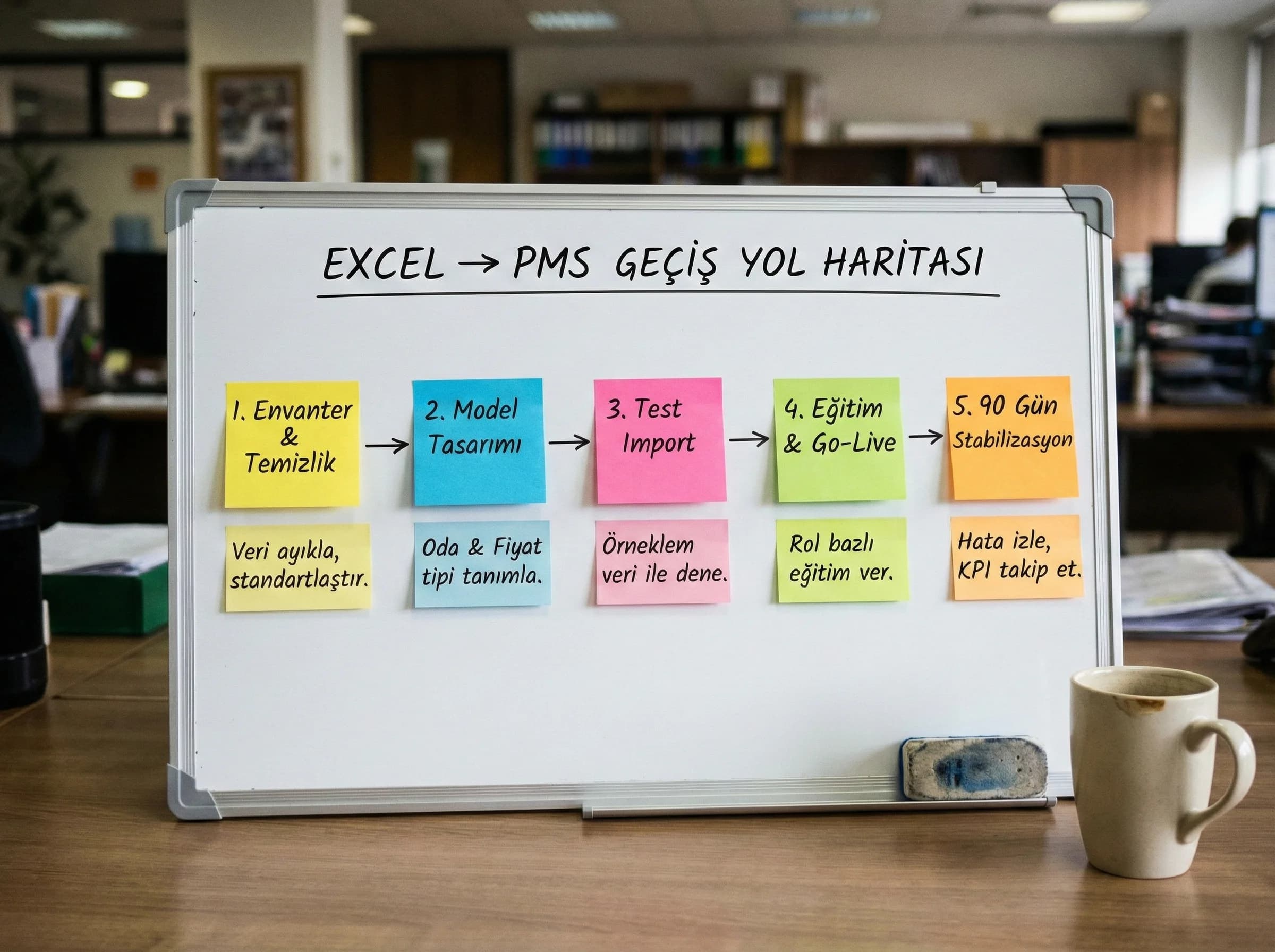 Geçiş planı adımlarına giriş ayırıcı görsel, otel migration bağlamı