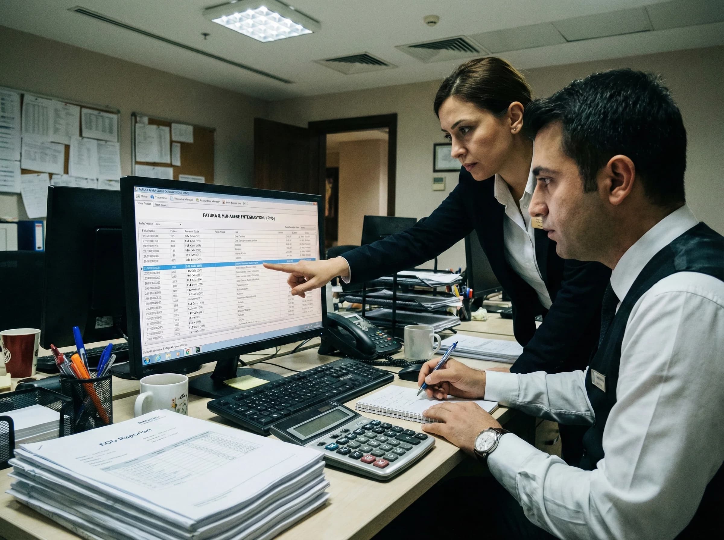 Housekeeping–billing–reporting swimlane akışı, PMS merkezileştirme otel bağlamı