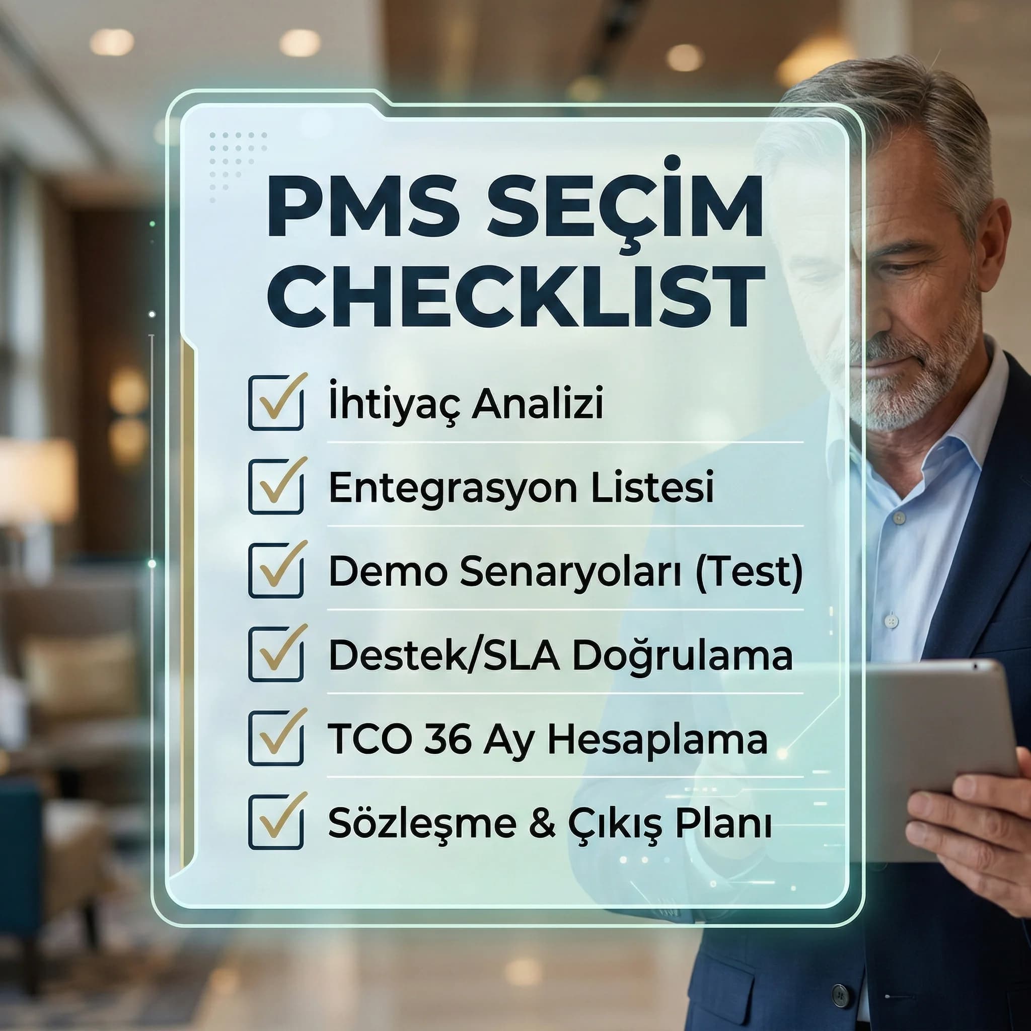 PMS seçim akışı diyagramı, ihtiyaç analizi ve demo test adımları